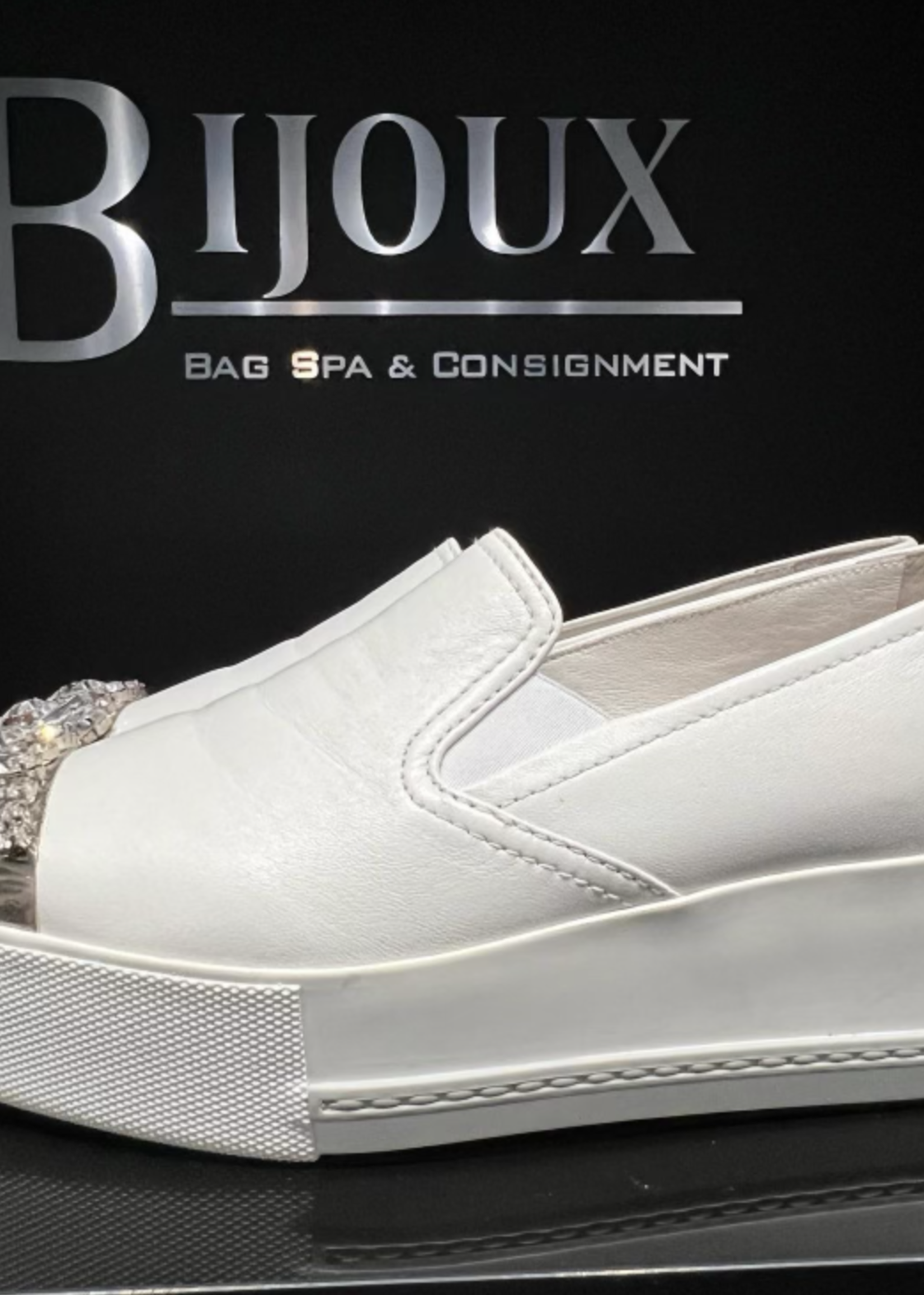 Miu MIu SOLD - Miu Miu Platform Embellished Toe Slip On- 37.5