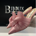 N21 N21 Pink Knot Satin Mules- 39