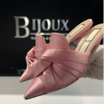 N21 Pink Knot Satin Mules- 39