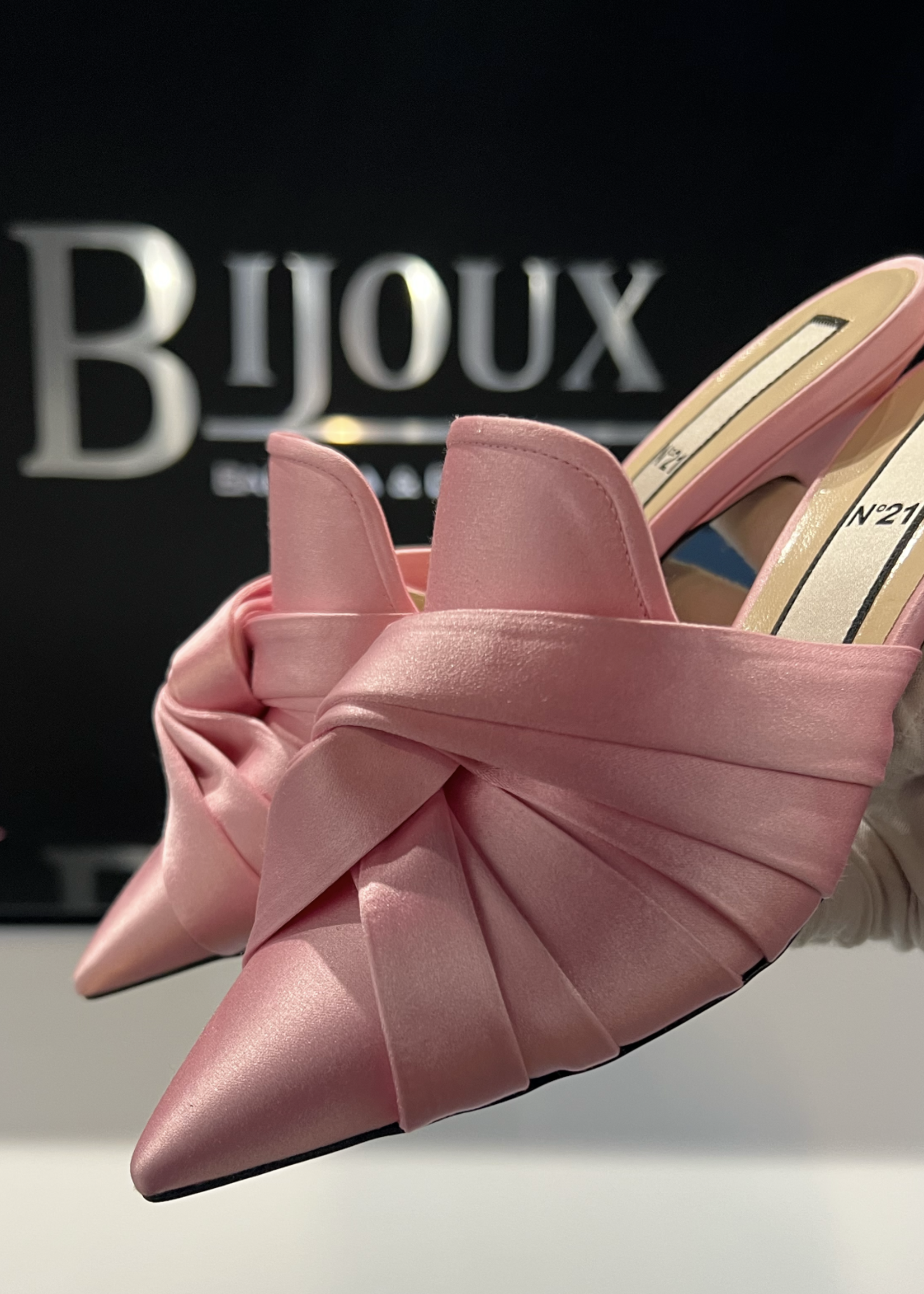 N21 Pink Knot Satin Mules- 39