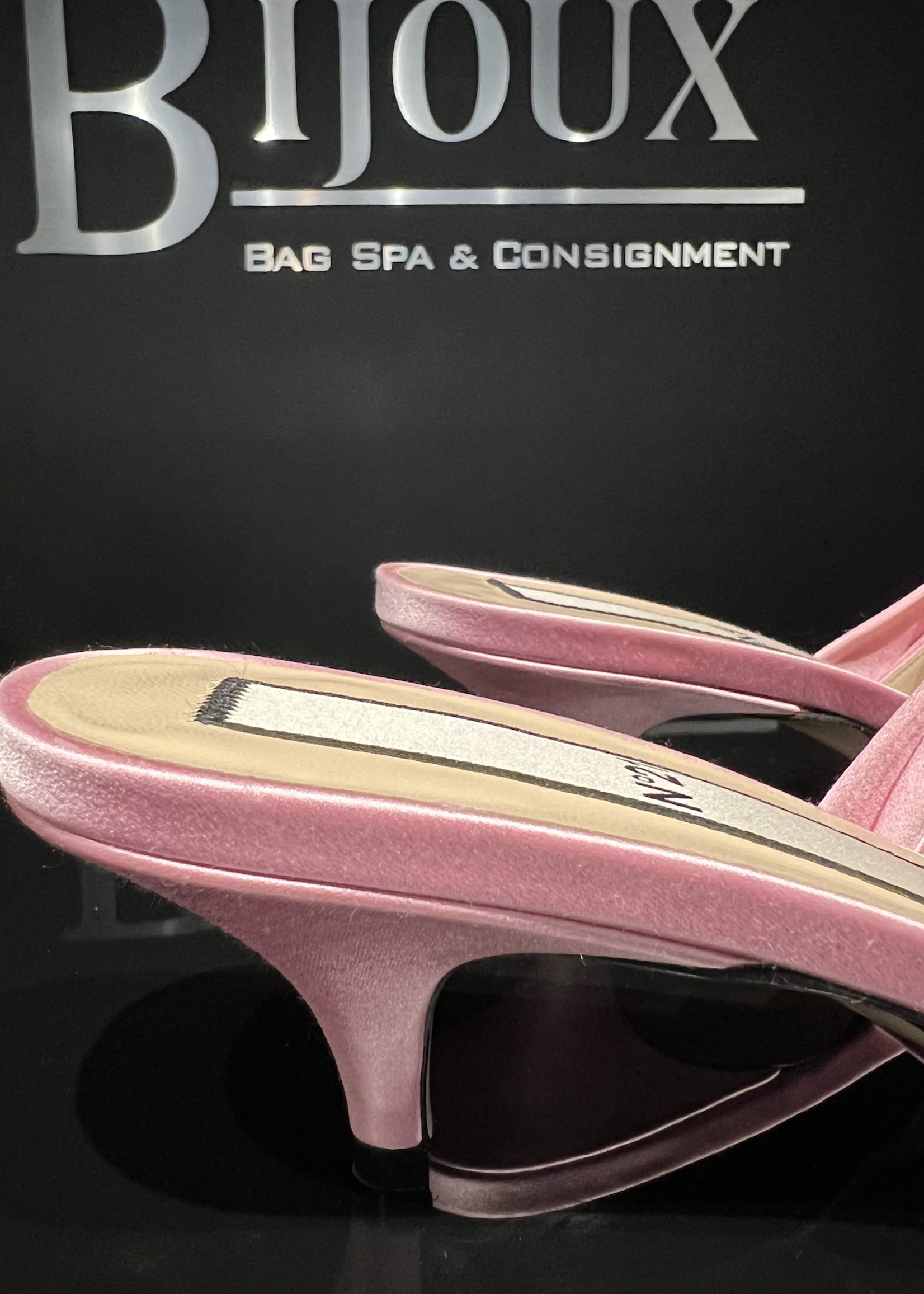 N21 Pink Knot Satin Mules- 39