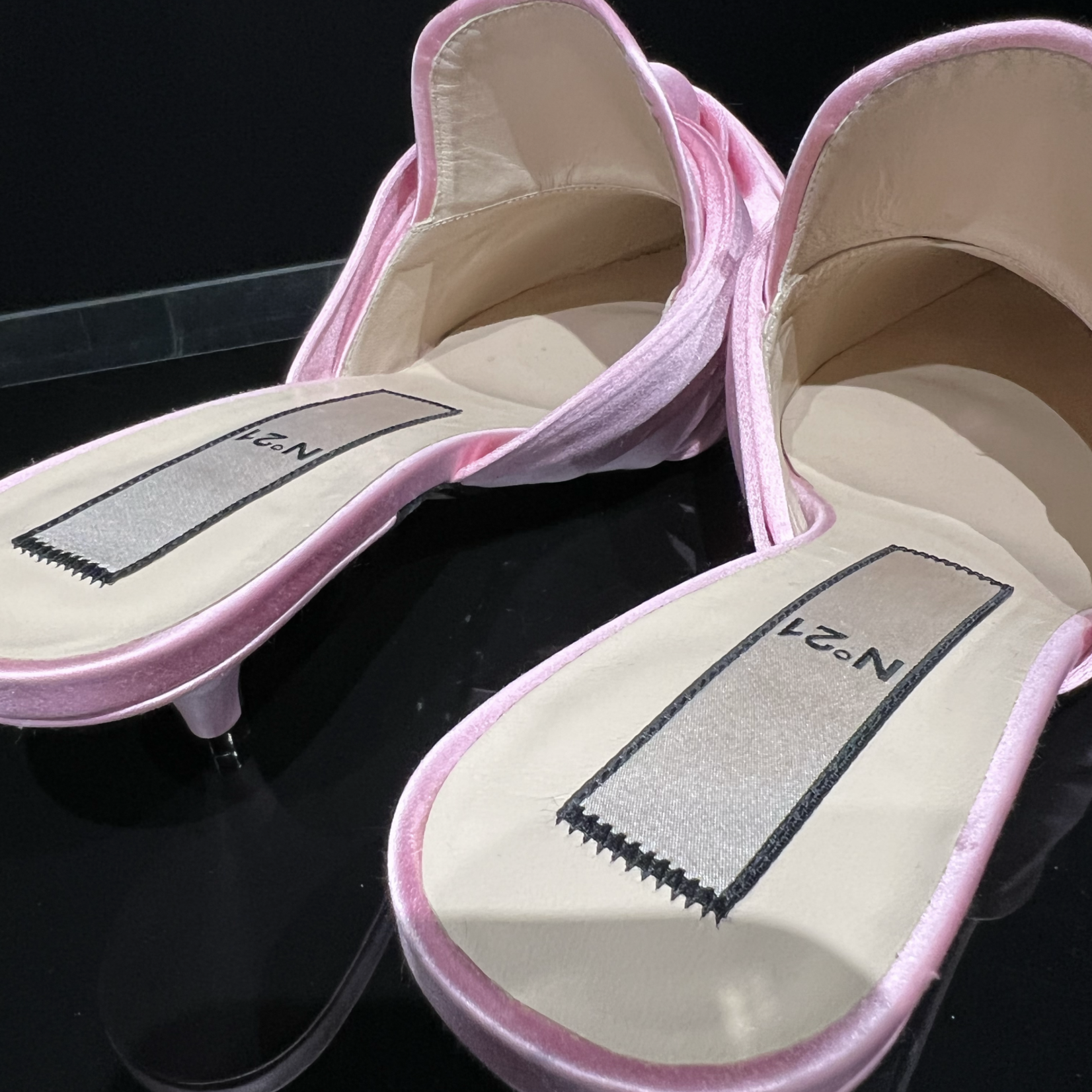 N21 Pink Knot Satin Mules- 39