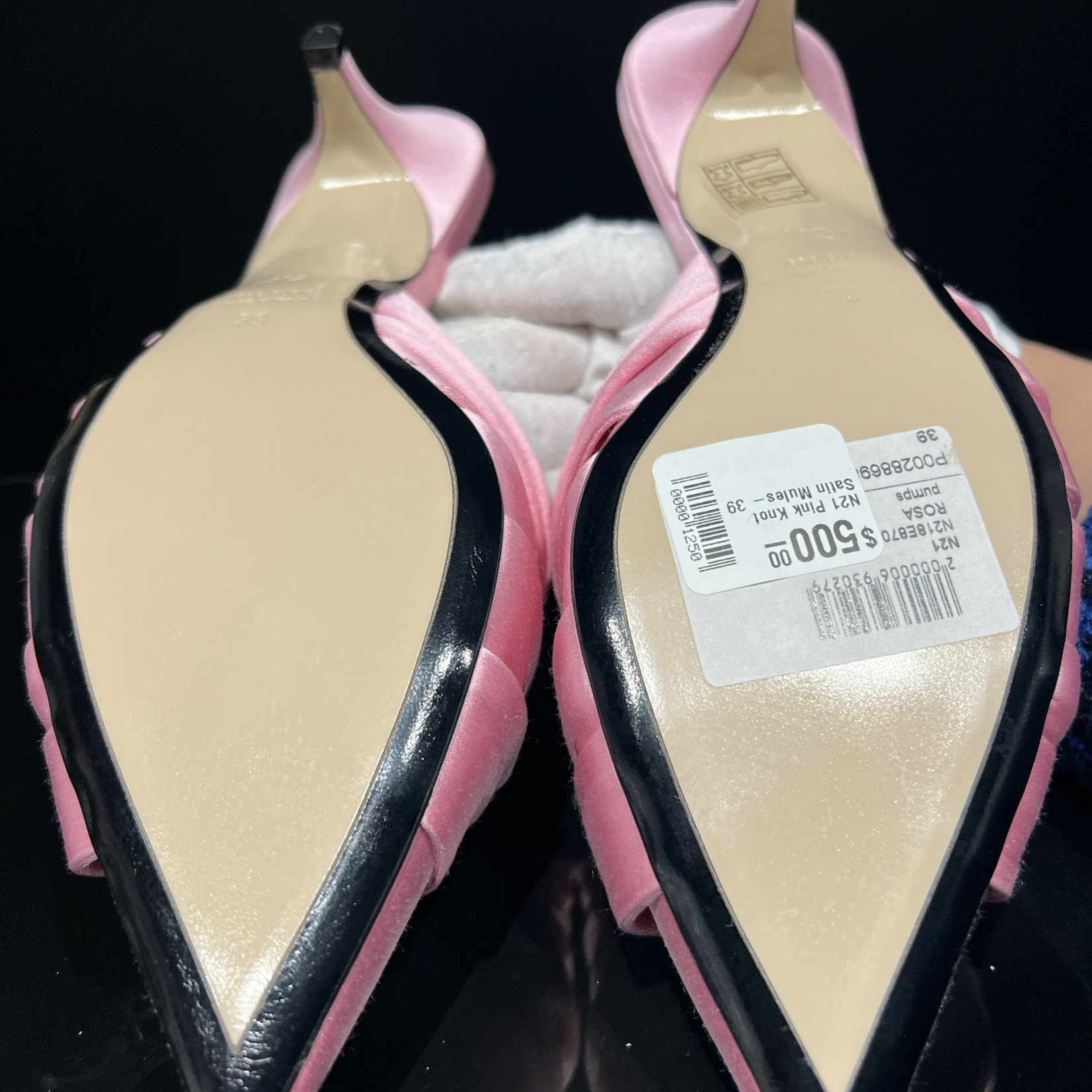 N21 N21 Pink Knot Satin Mules- 39