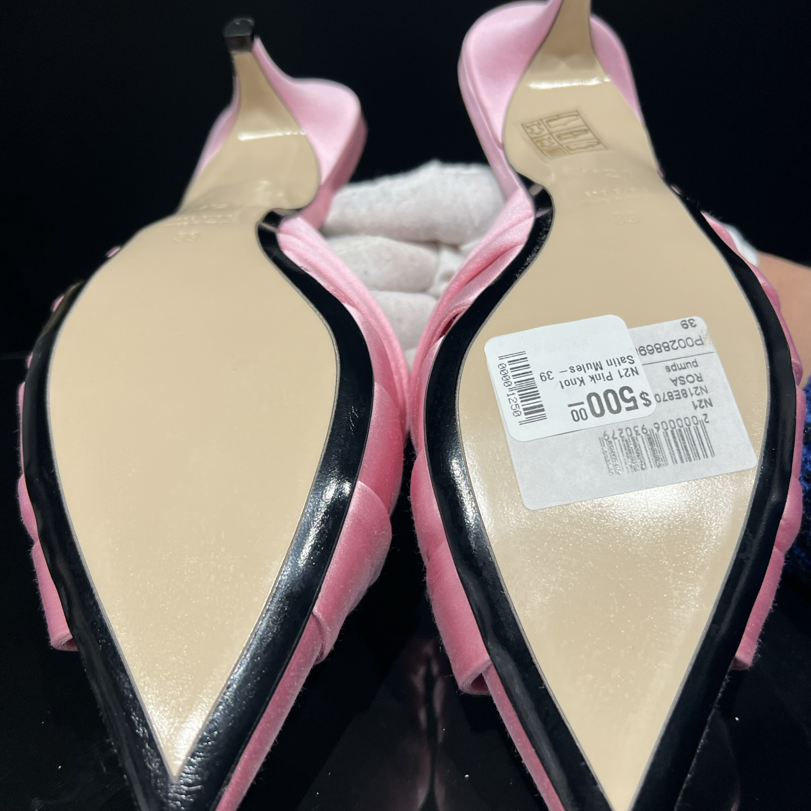 N21 Pink Knot Satin Mules- 39