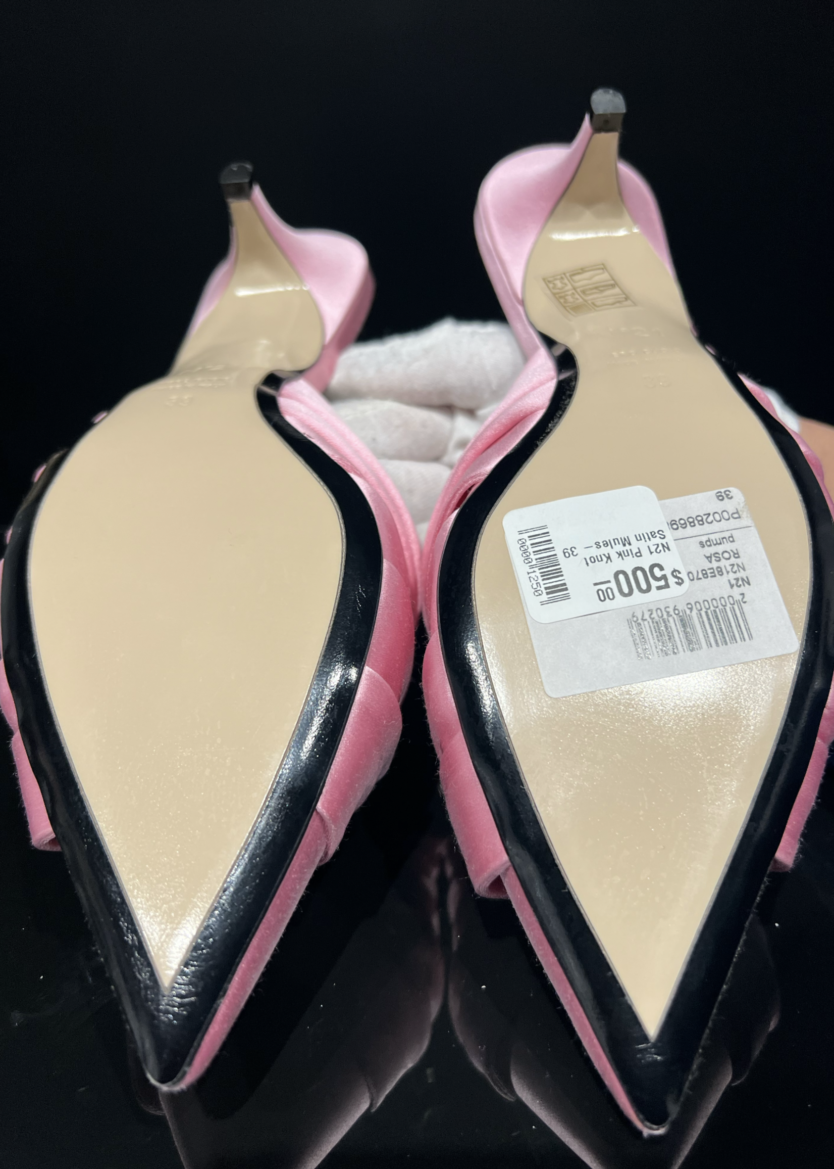 N21 Pink Knot Satin Mules- 39