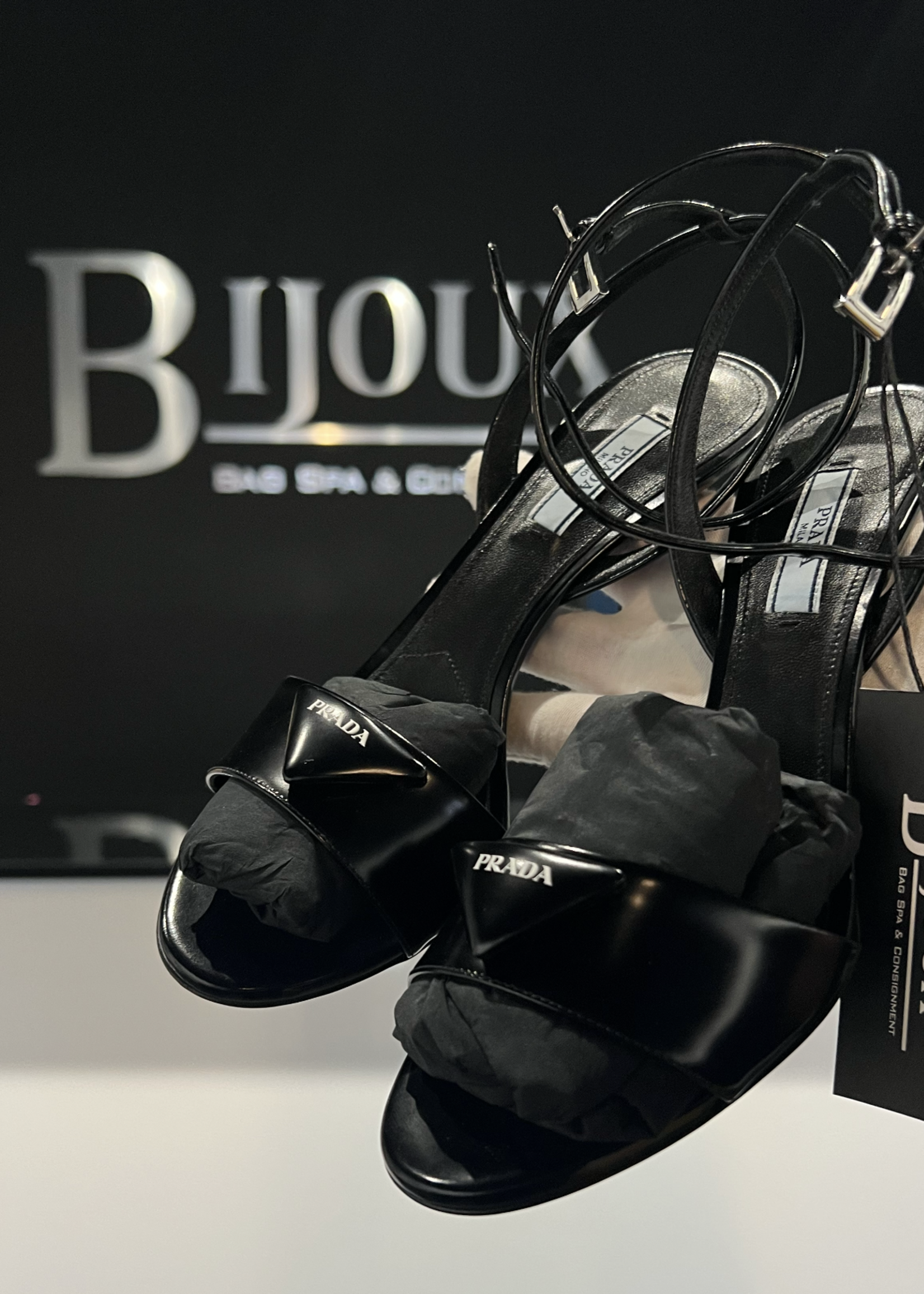 Prada SOLD - Prada Brushed Leather Sandals - Size 37.5