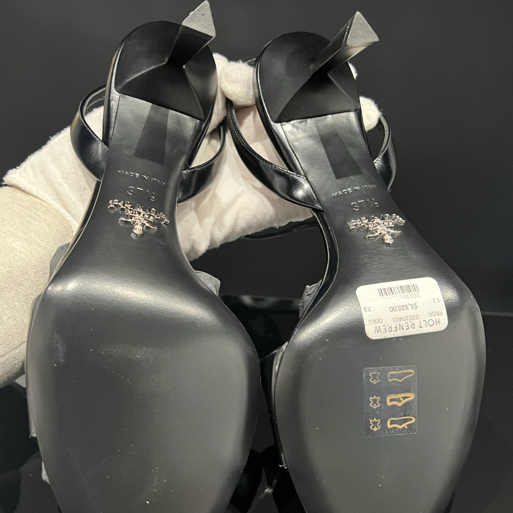 Prada SOLD - Prada Brushed Leather Sandals - Size 37.5