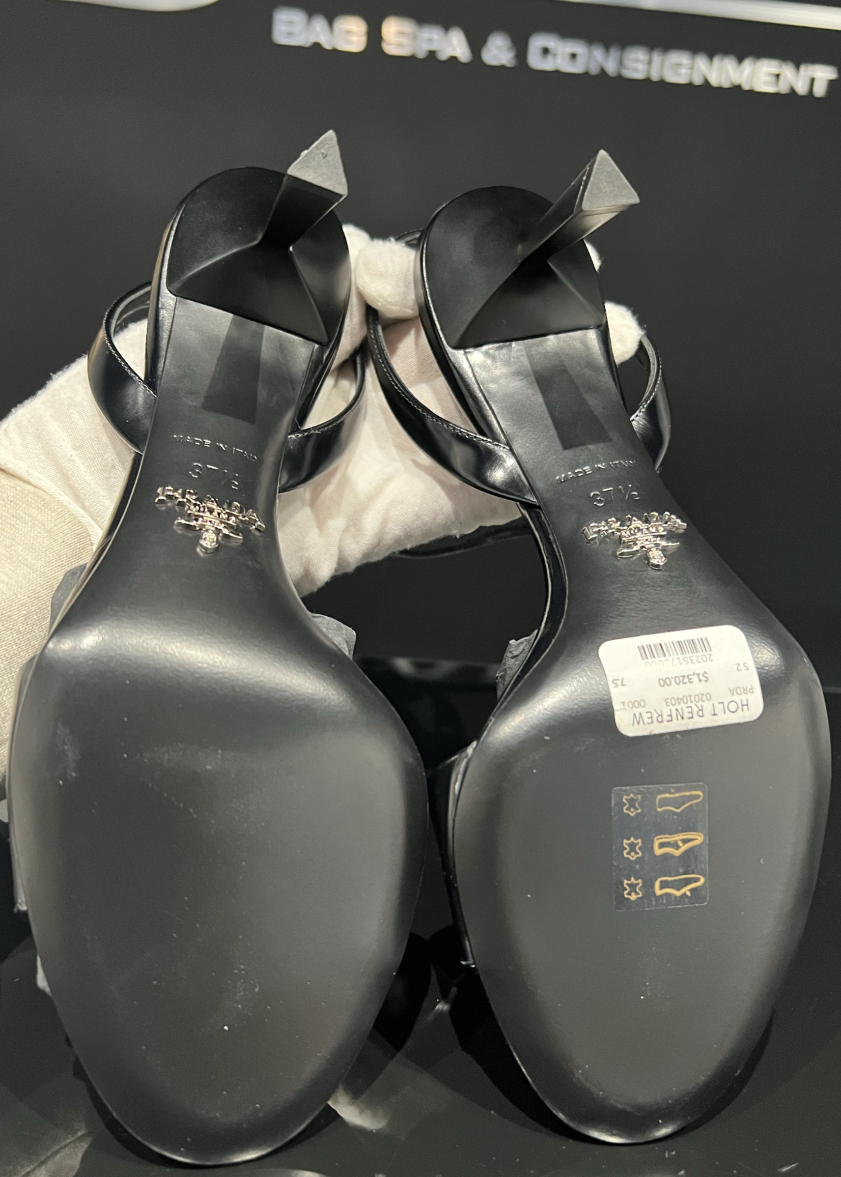 Prada SOLD - Prada Brushed Leather Sandals - Size 37.5