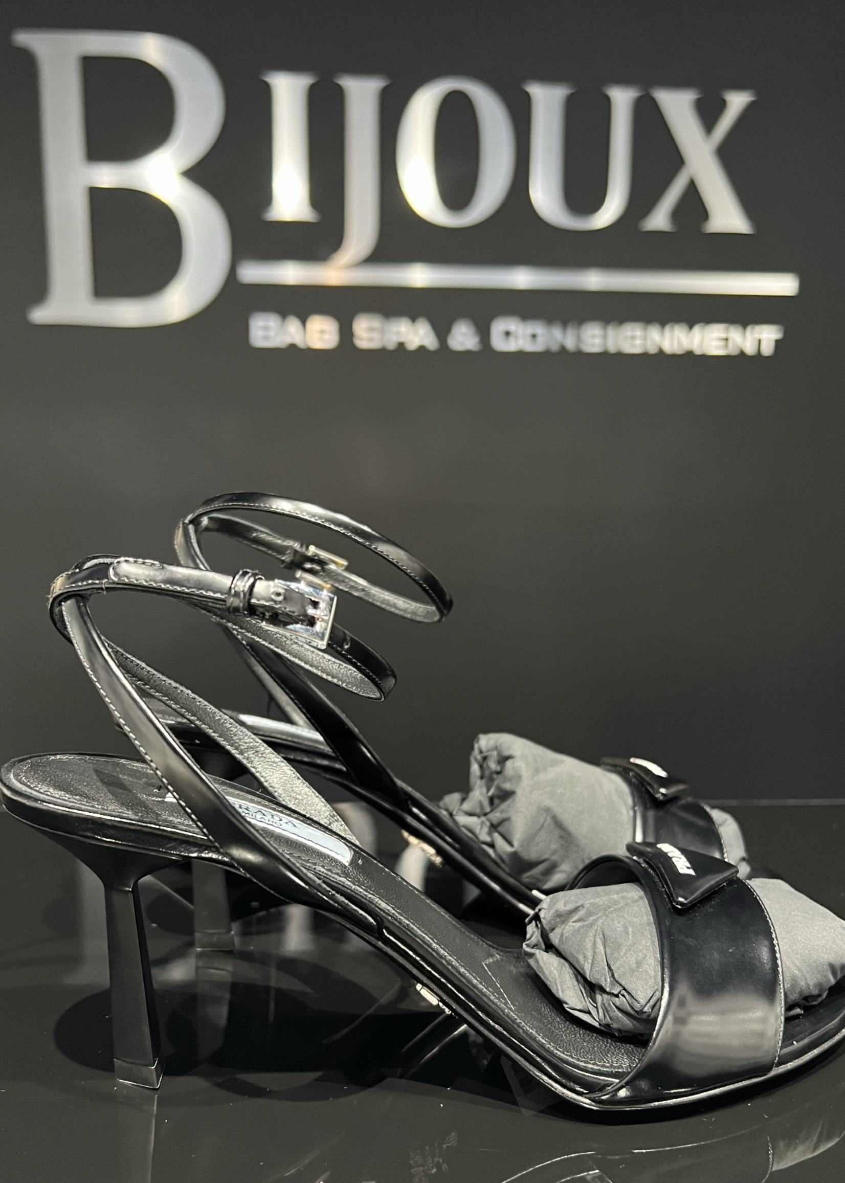 Prada SOLD - Prada Brushed Leather Sandals - Size 37.5