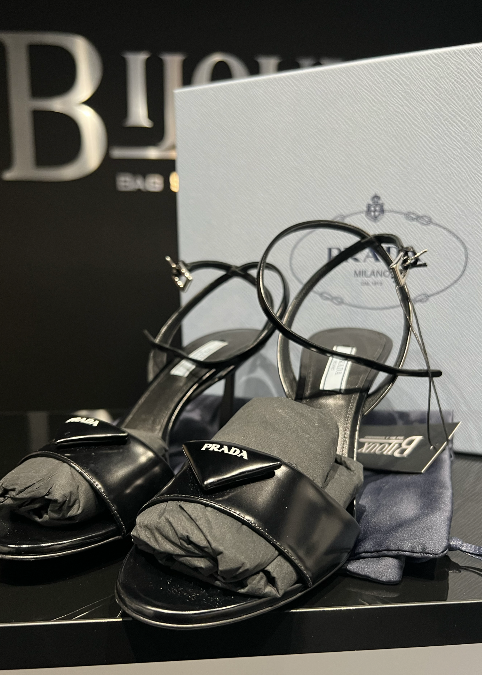 Prada SOLD - Prada Brushed Leather Sandals - Size 37.5