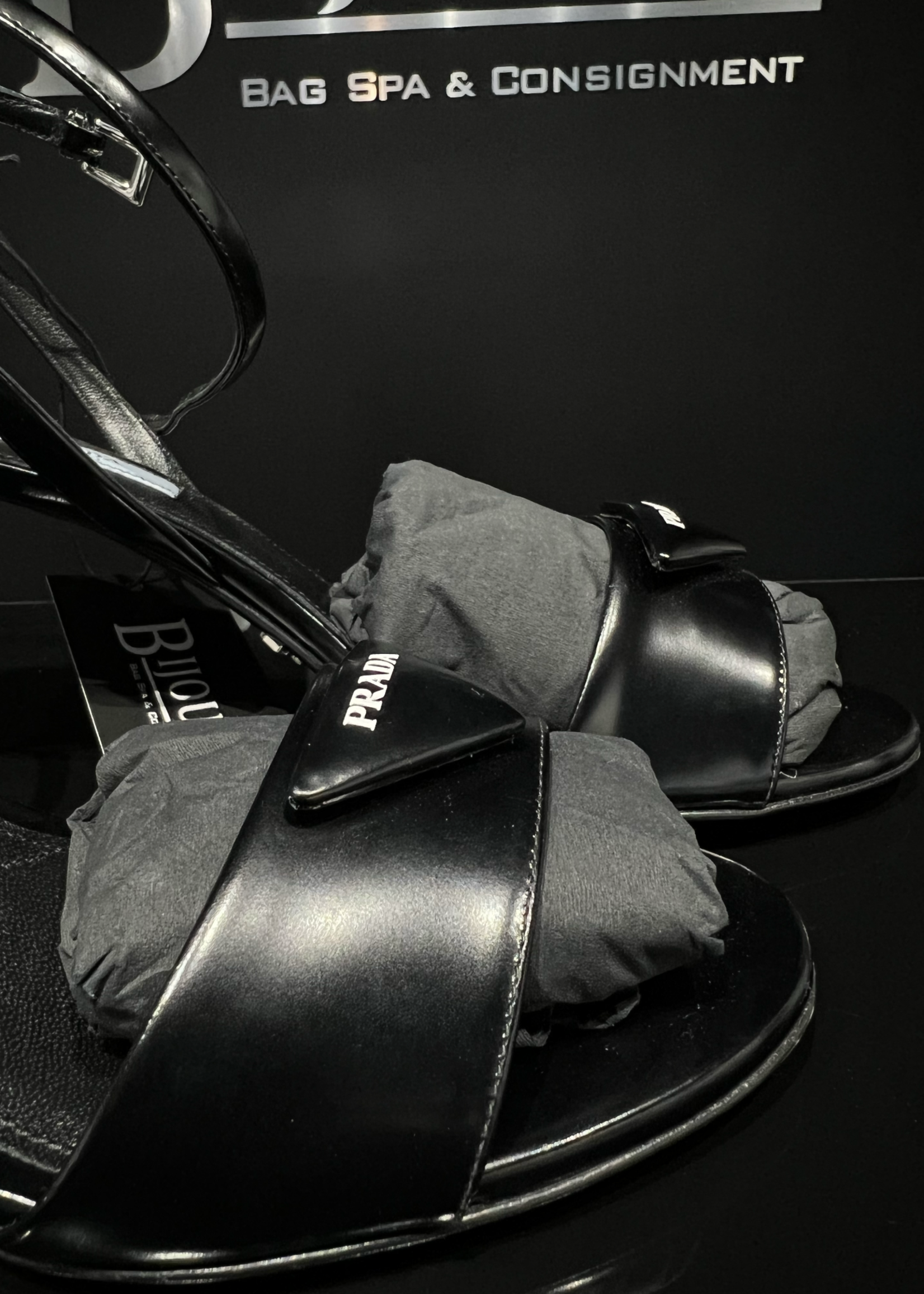 Prada SOLD - Prada Brushed Leather Sandals - Size 37.5