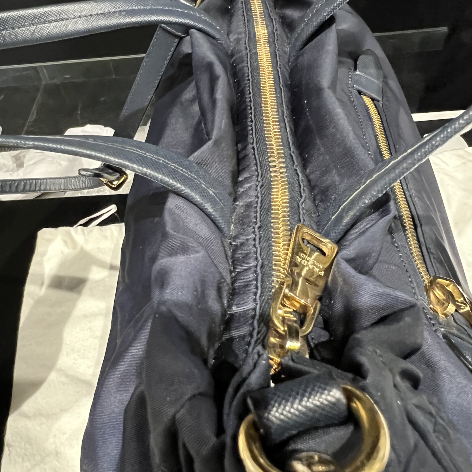 Prada SOLD - Prada Nylon Tessuto Saffiano Nylon Tote