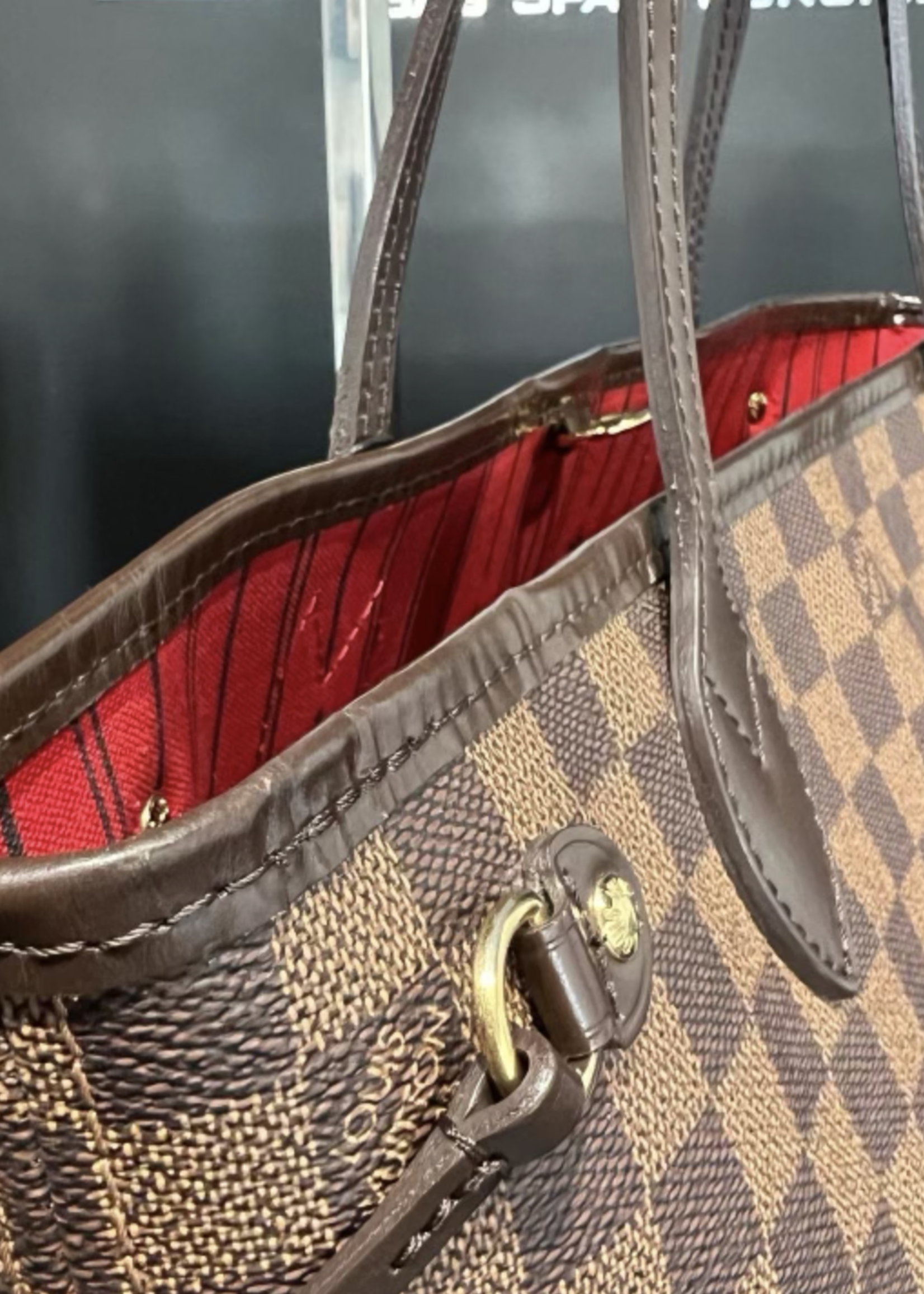 Louis Vuitton Neverfull Damier Ebene Tote Bag