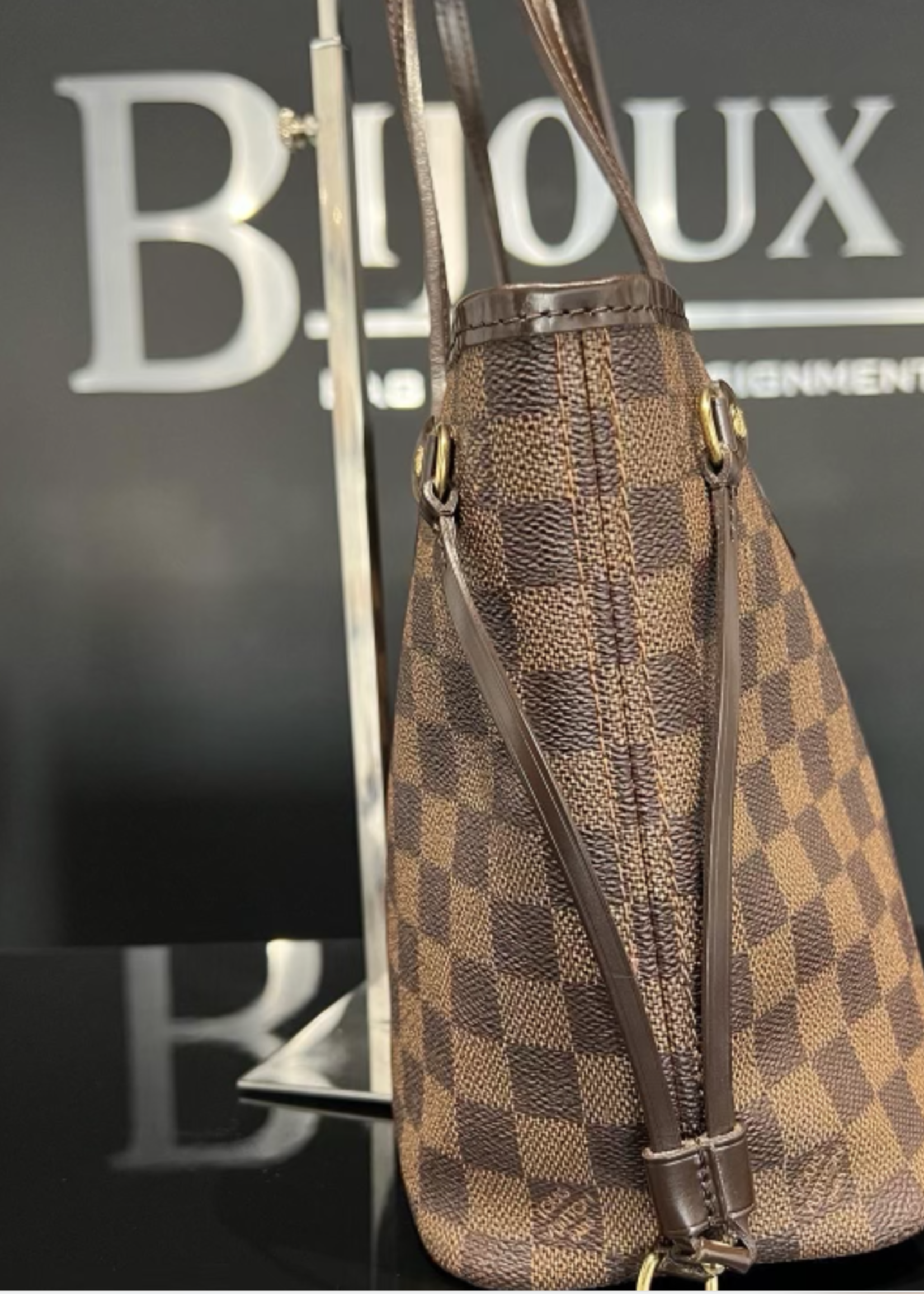 Louis Vuitton Neverfull Damier Ebene Tote Bag