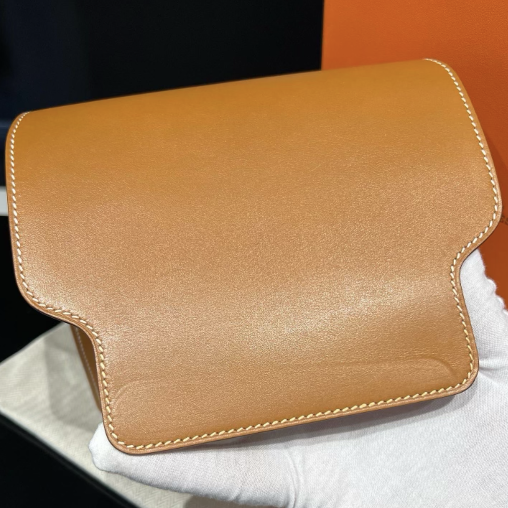 Hermes SOLD - Hermes Roulis Mini Gold In Swift Leather GHW