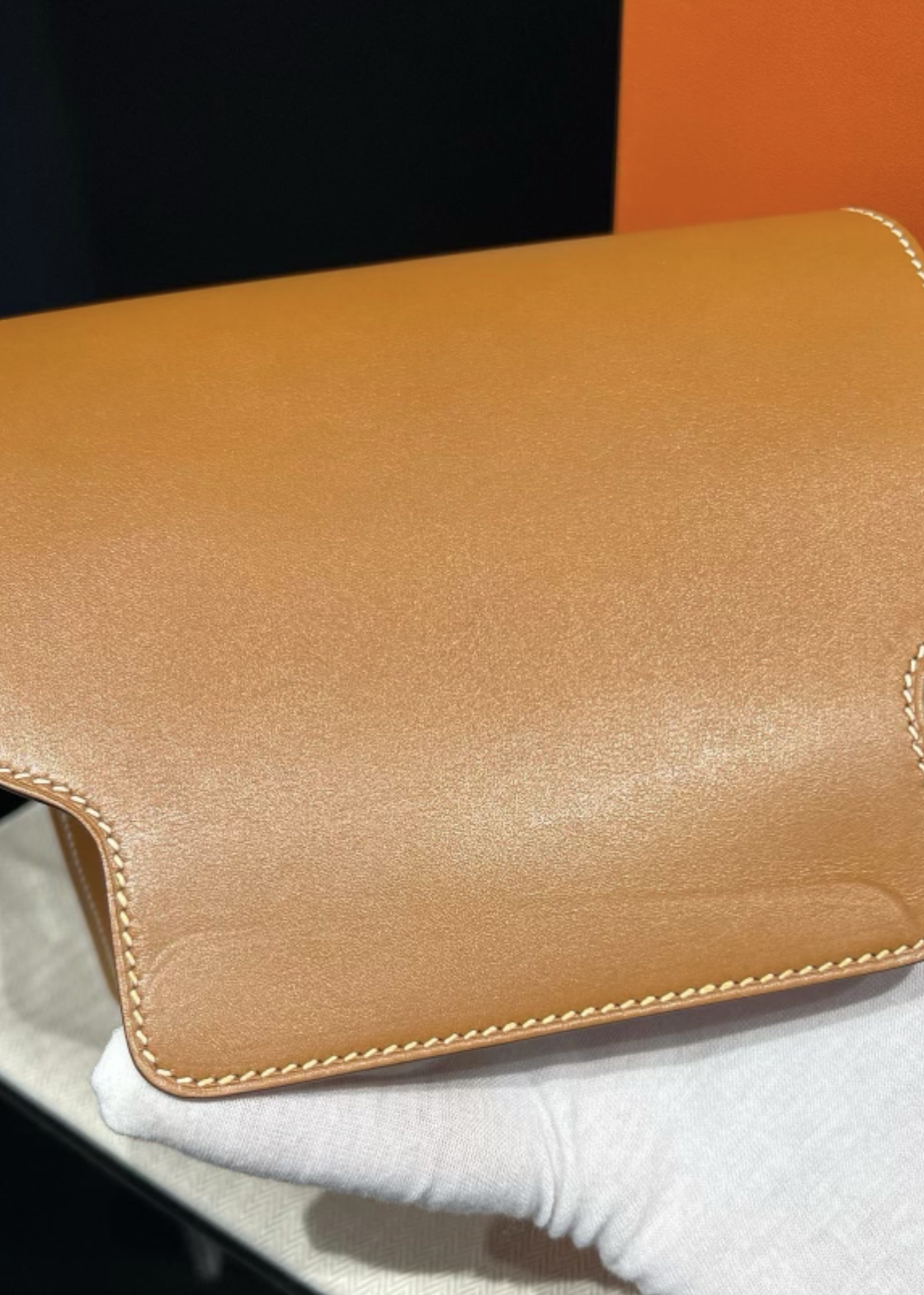 Hermes SOLD - Hermes Roulis Mini Gold In Swift Leather GHW