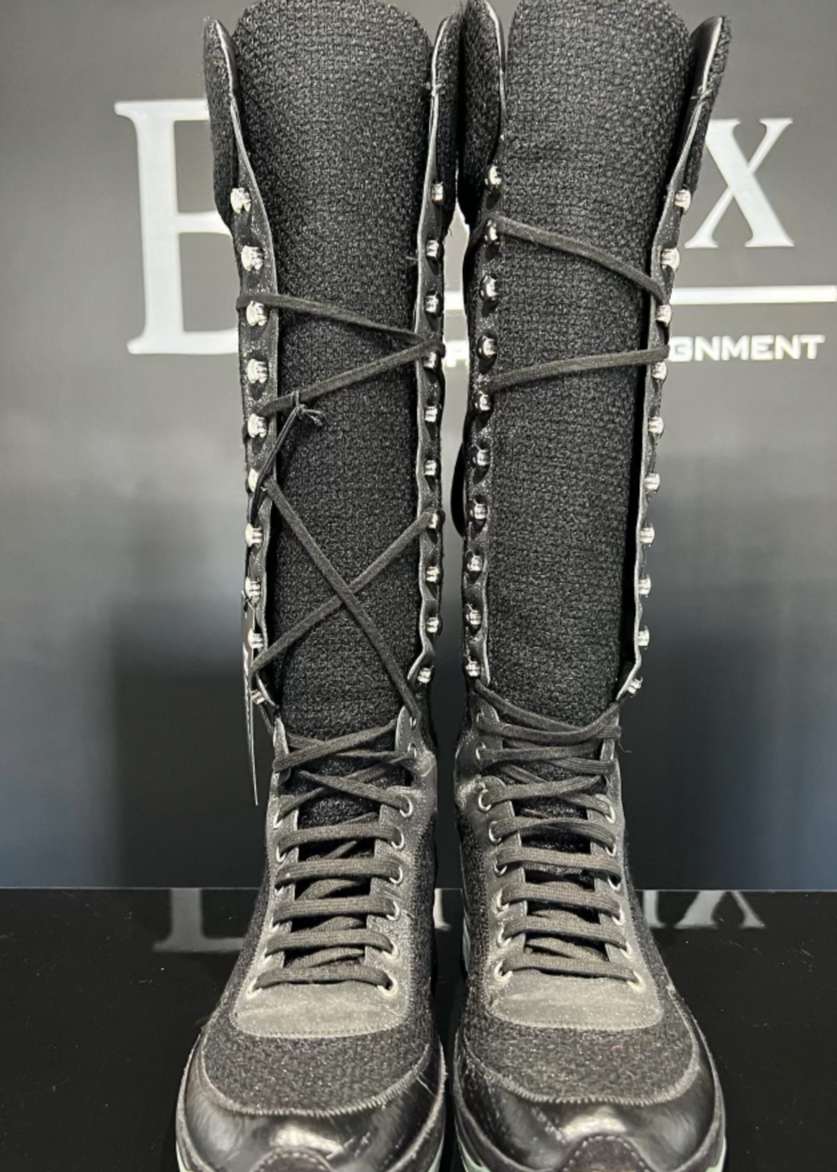 Chanel SOLD - Chanel Tweed Sneaker Boot