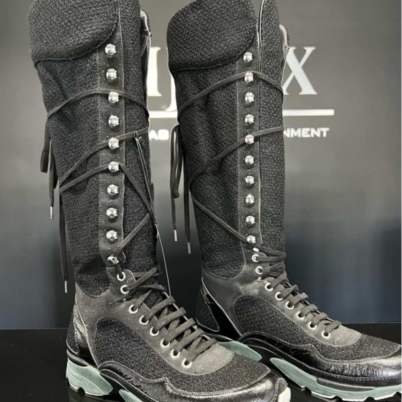 Chanel SOLD - Chanel Tweed Sneaker Boot