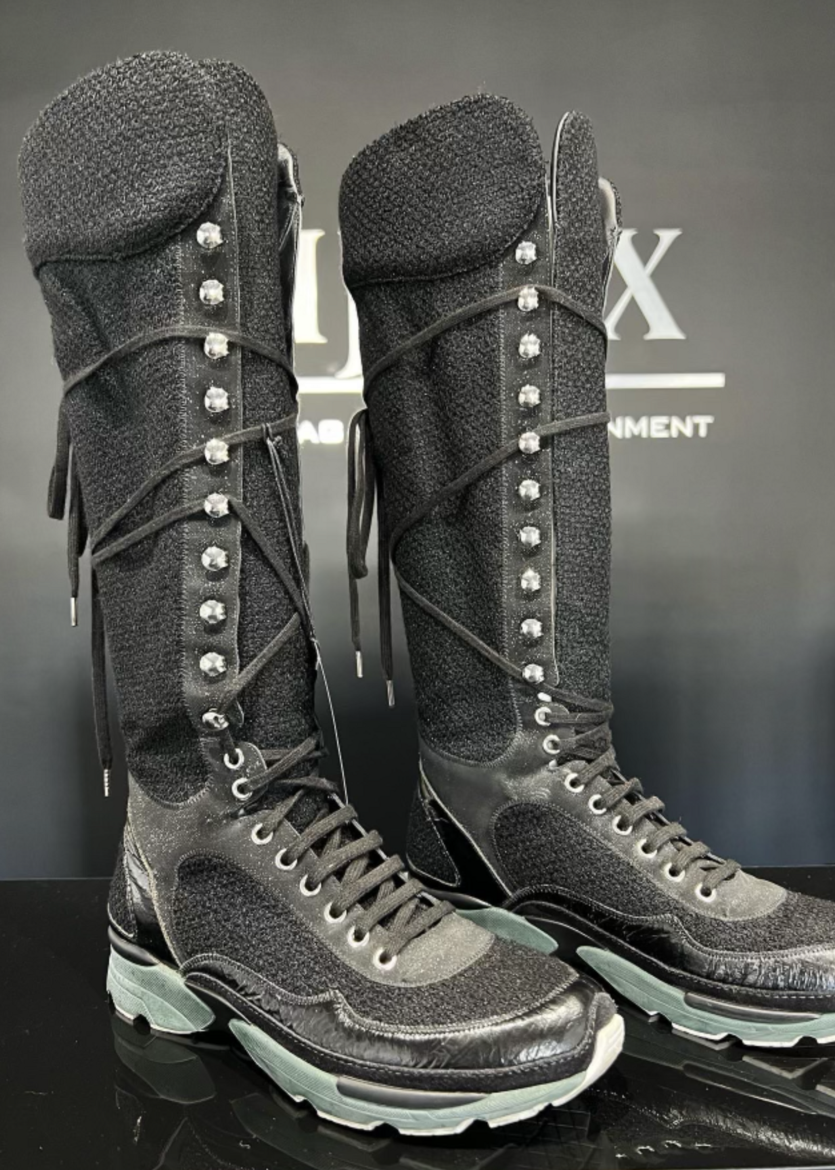 Chanel SOLD - Chanel Tweed Sneaker Boot