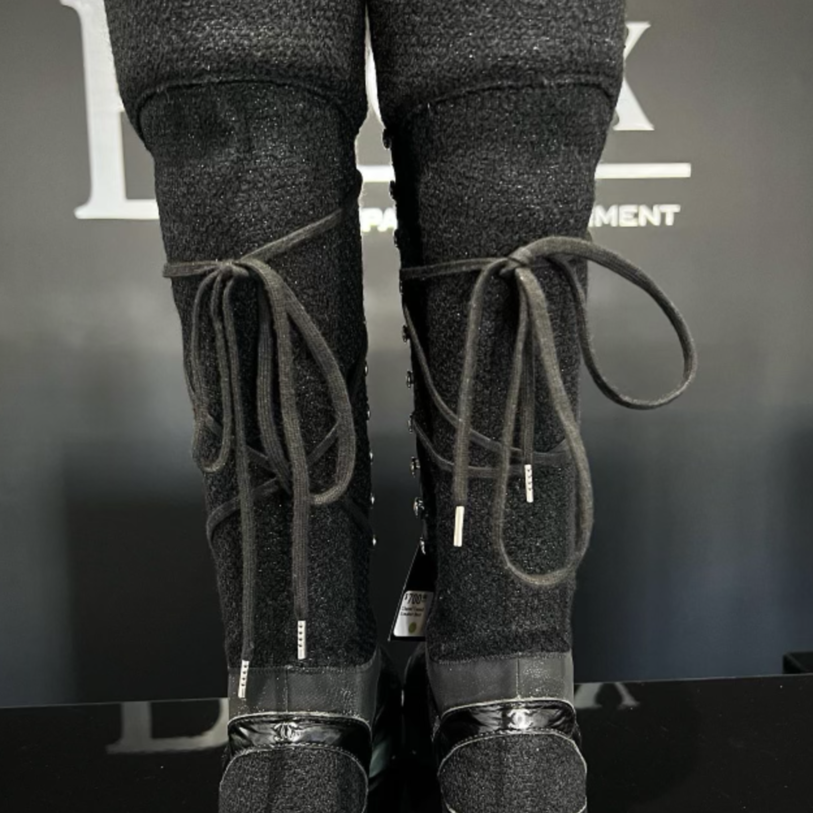 Chanel SOLD - Chanel Tweed Sneaker Boot