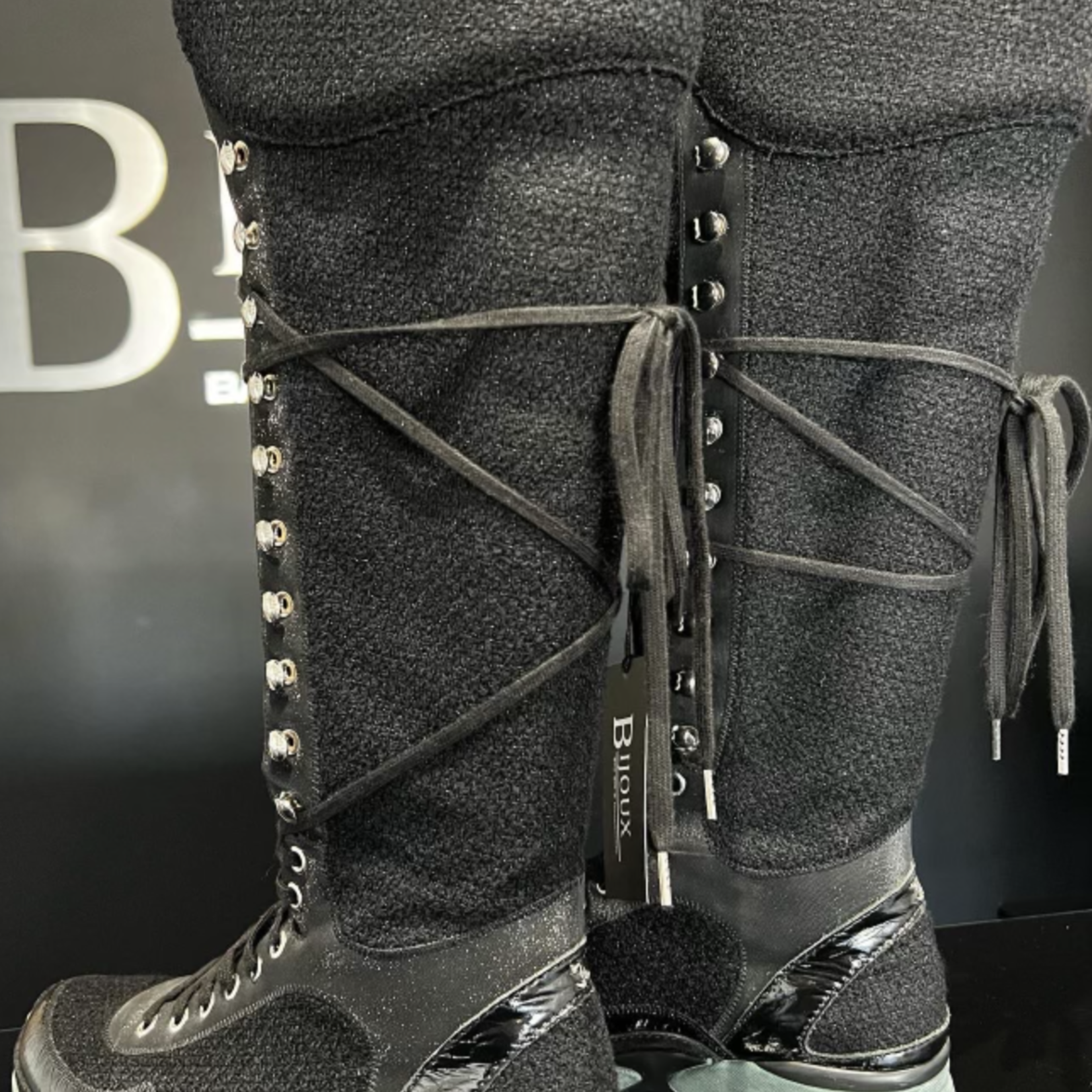 Chanel SOLD - Chanel Tweed Sneaker Boot