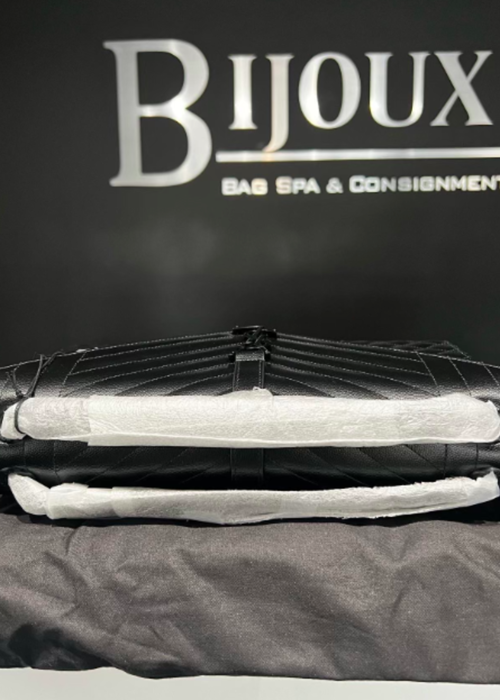 Saint Laurent SOLD - Saint Laurent Envelope Quilted Logo Plaque Shoulder Bag