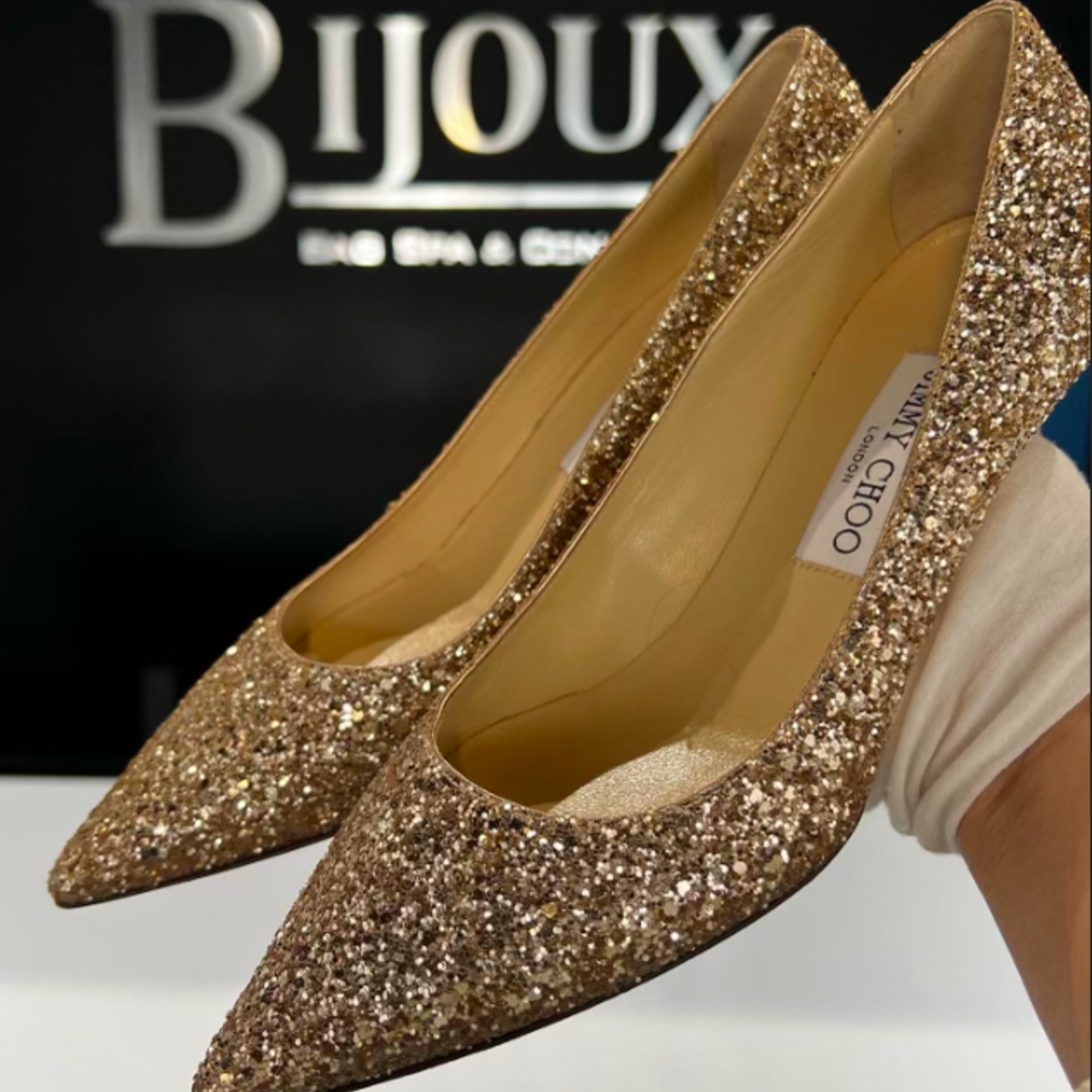 Jimmy Choo SOLD - Jimmy Choo Aza Heels - Gold