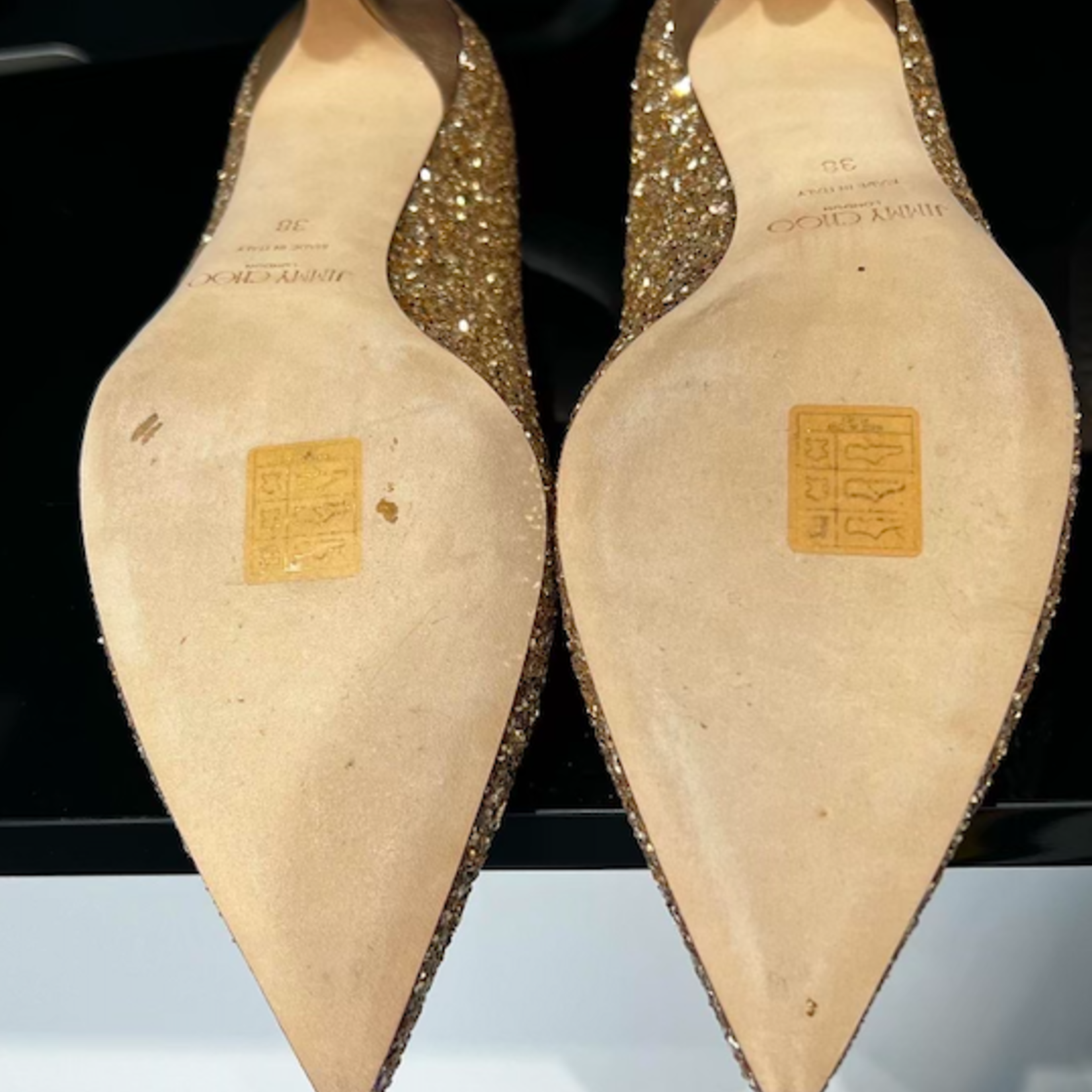 Jimmy Choo SOLD - Jimmy Choo Aza Heels - Gold
