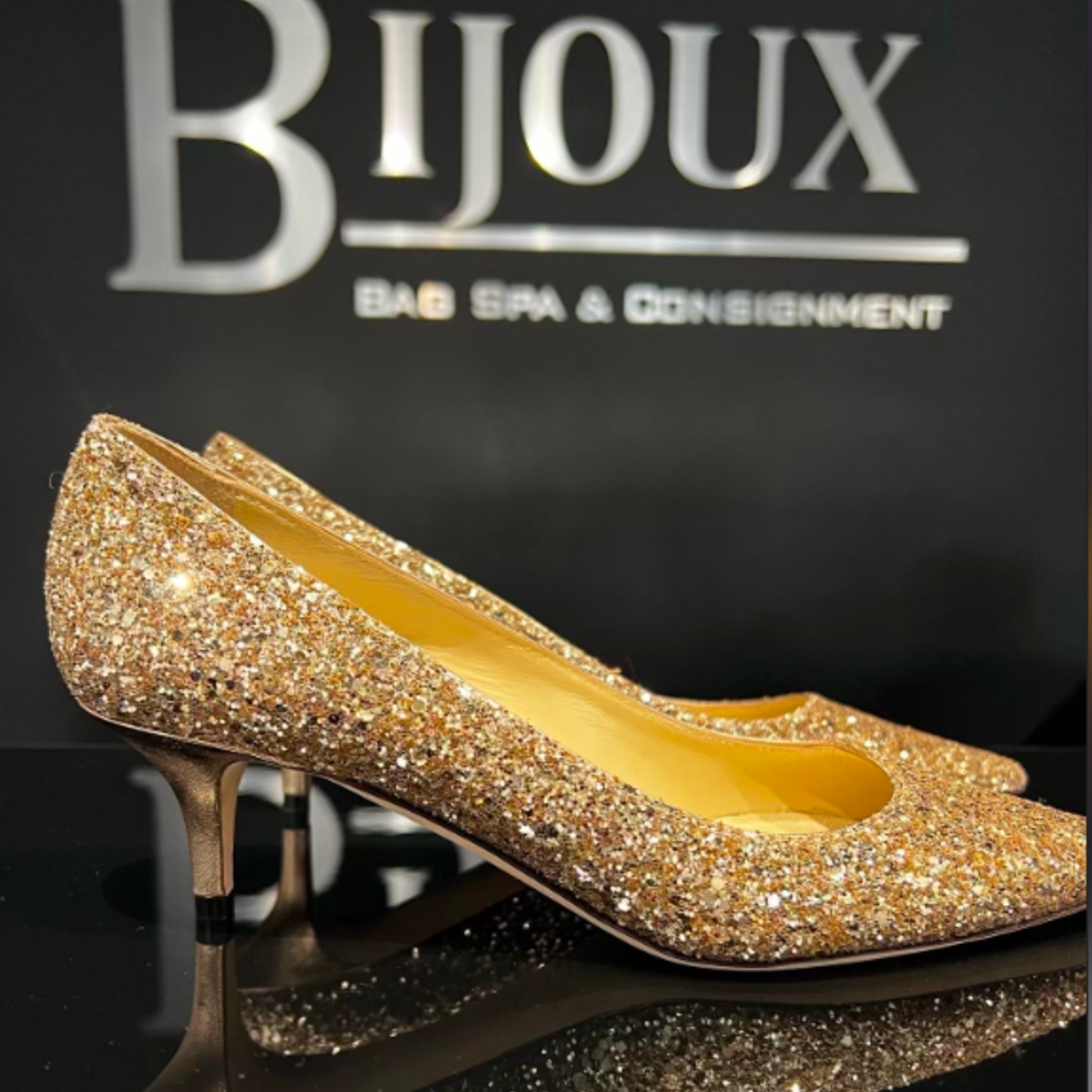 Jimmy Choo SOLD - Jimmy Choo Aza Heels - Gold