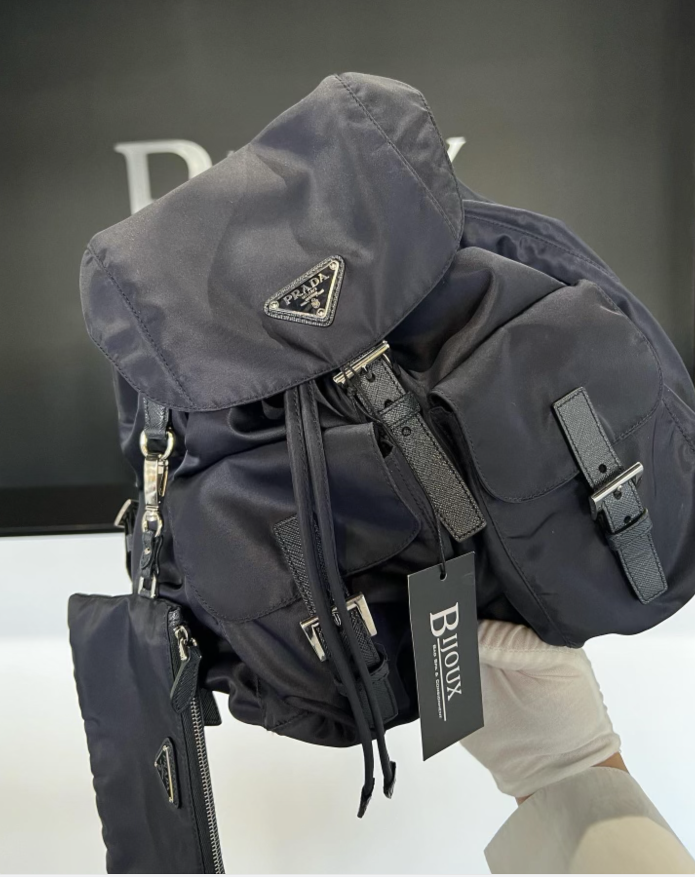 Prada Nylon Backpack Bijoux Bag Spa Consignment