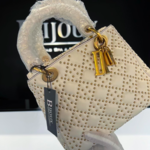 Christian Dior SOLD - Christian Dior Medium Supple Studded Lady- White