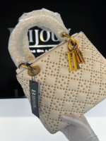 Christian Dior SOLD - Christian Dior Medium Supple Studded Lady- White