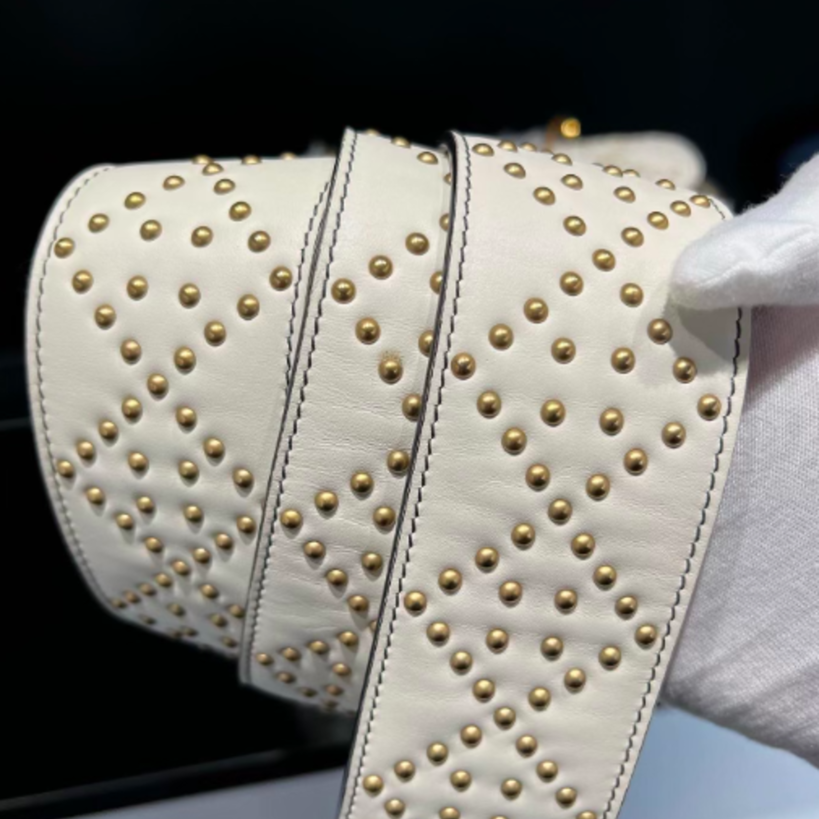 Christian Dior SOLD - Christian Dior Medium Supple Studded Lady- White