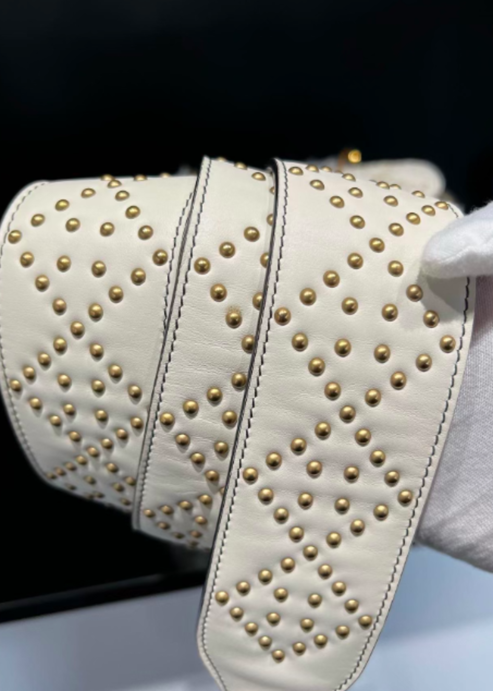 Christian Dior SOLD - Christian Dior Medium Supple Studded Lady- White