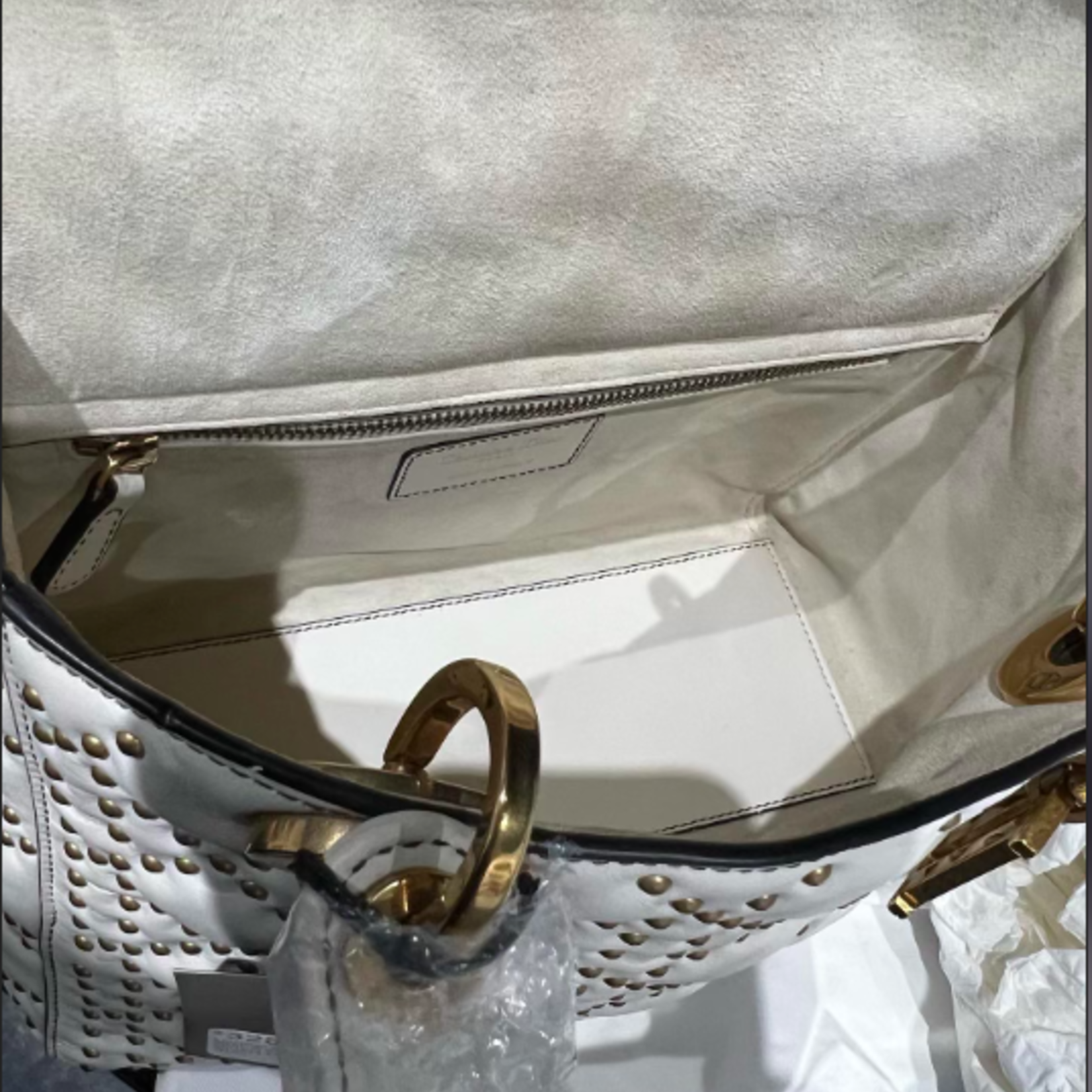 Christian Dior SOLD - Christian Dior Medium Supple Studded Lady- White