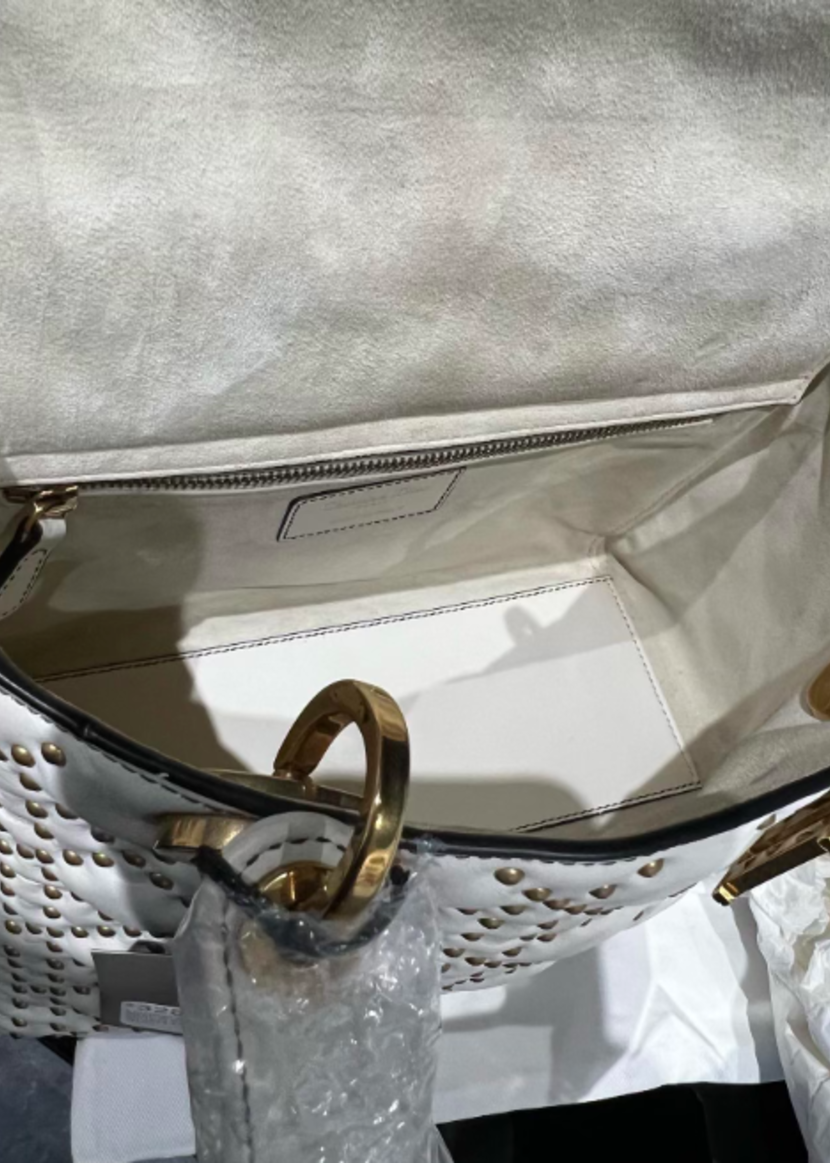 Christian Dior SOLD - Christian Dior Medium Supple Studded Lady- White