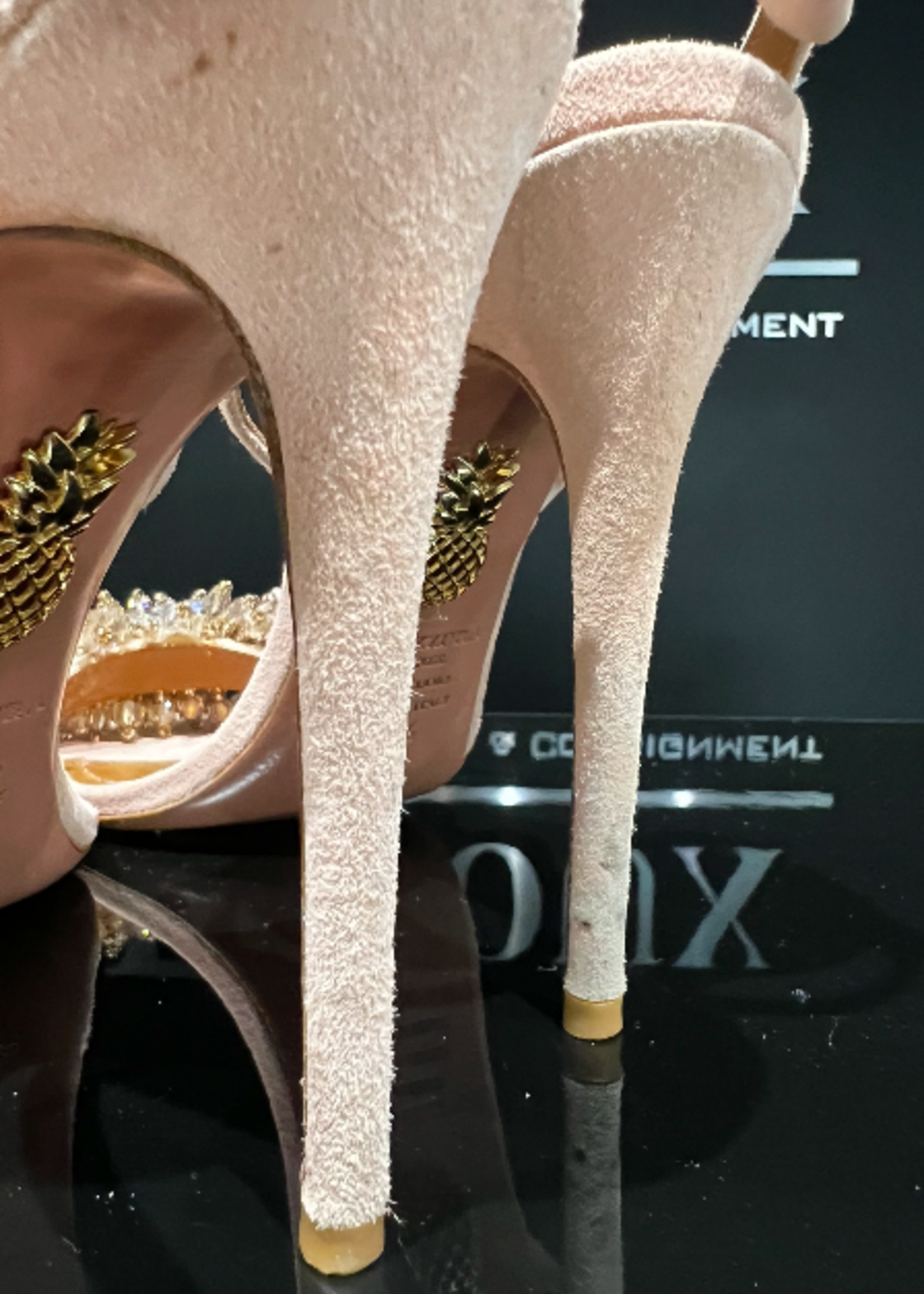 Aquazzura SOLD - Aquazzura Suede Monoaco Heels- 38