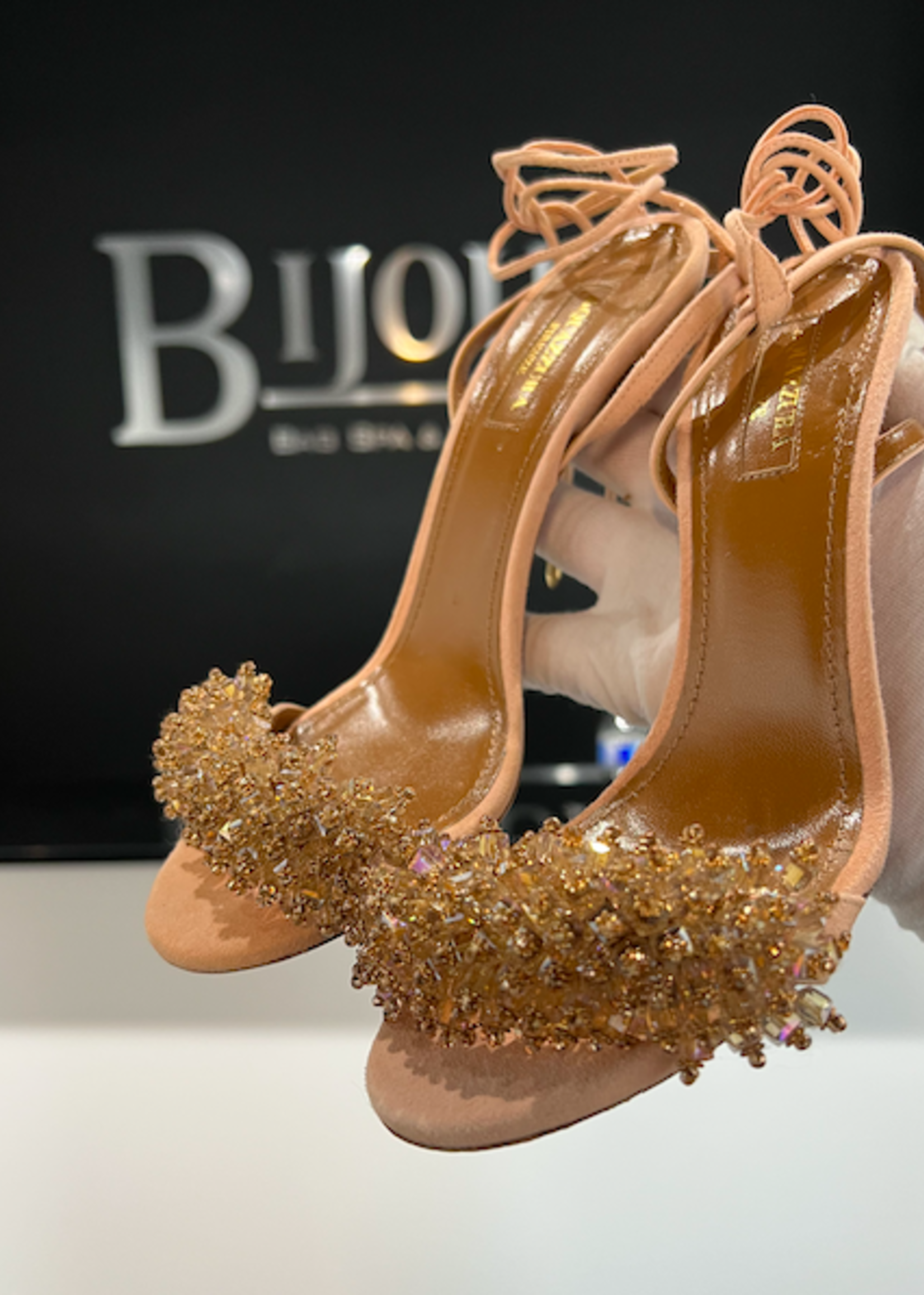 Aquazzura SOLD - Aquazzura Suede Monoaco Heels- 38