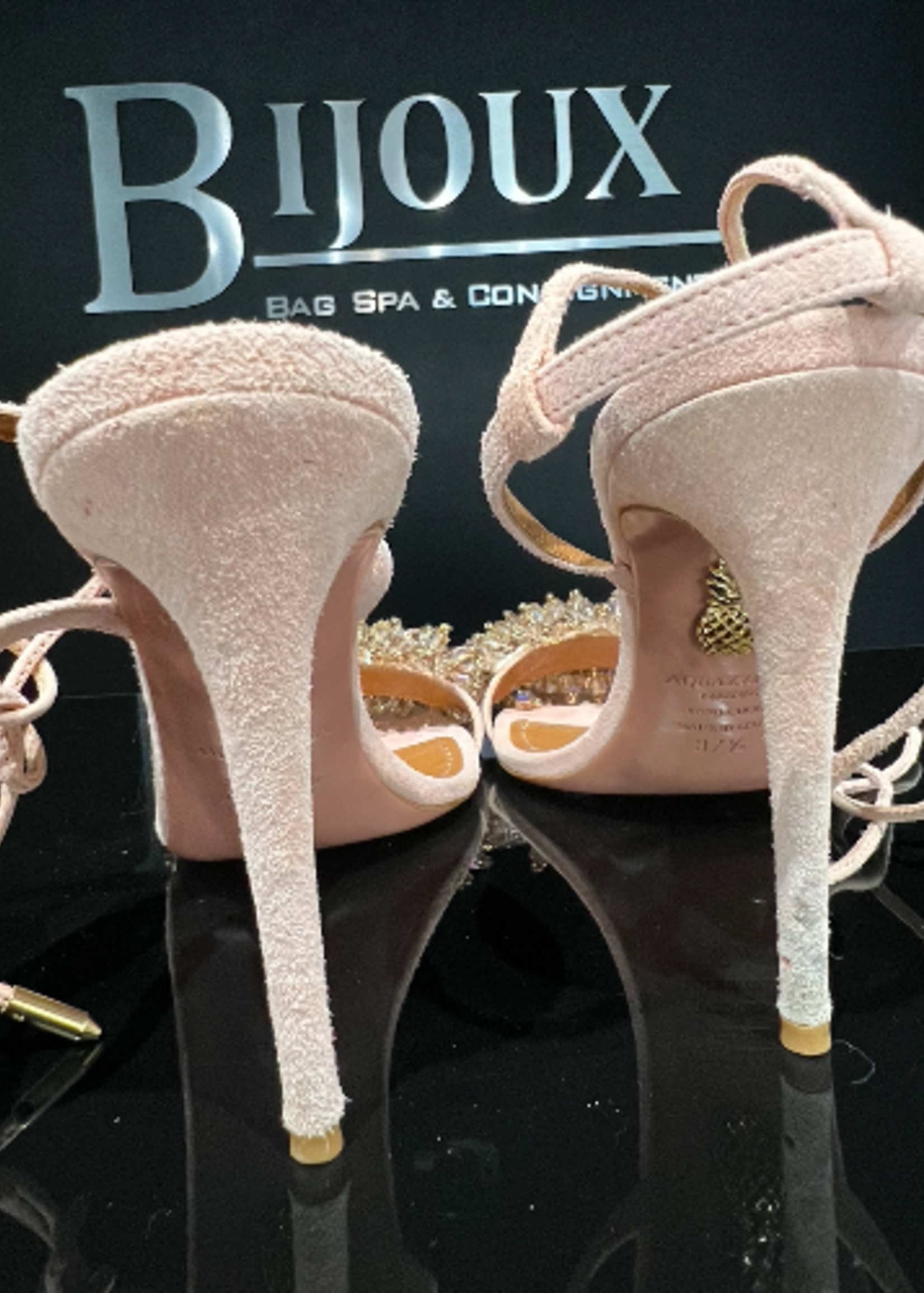 Aquazzura SOLD - Aquazzura Suede Monoaco Heels- 38