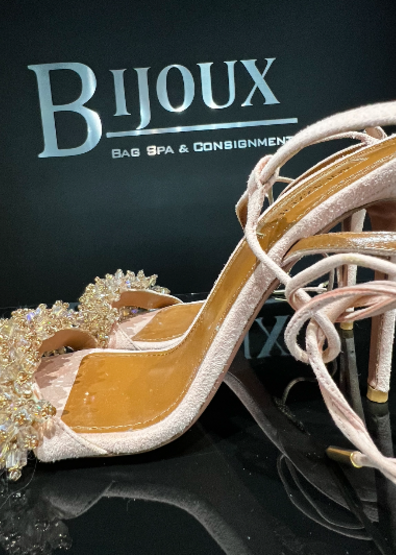 Aquazzura SOLD - Aquazzura Suede Monoaco Heels- 38