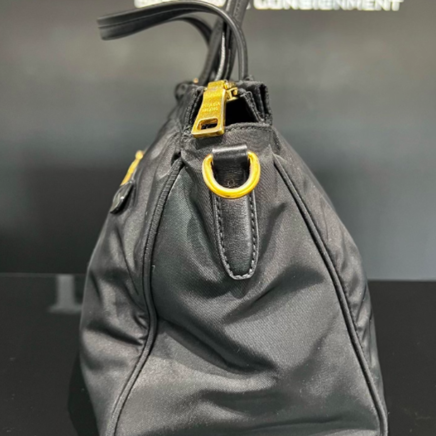 Prada Prada Nylon Shoulder Bag- Black