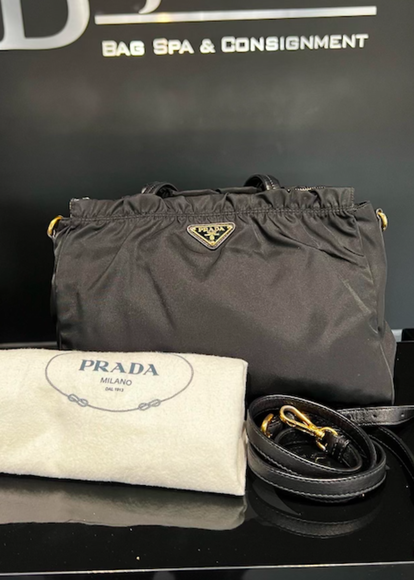 Prada SOLD- Prada Nylon Shoulder Bag- Black