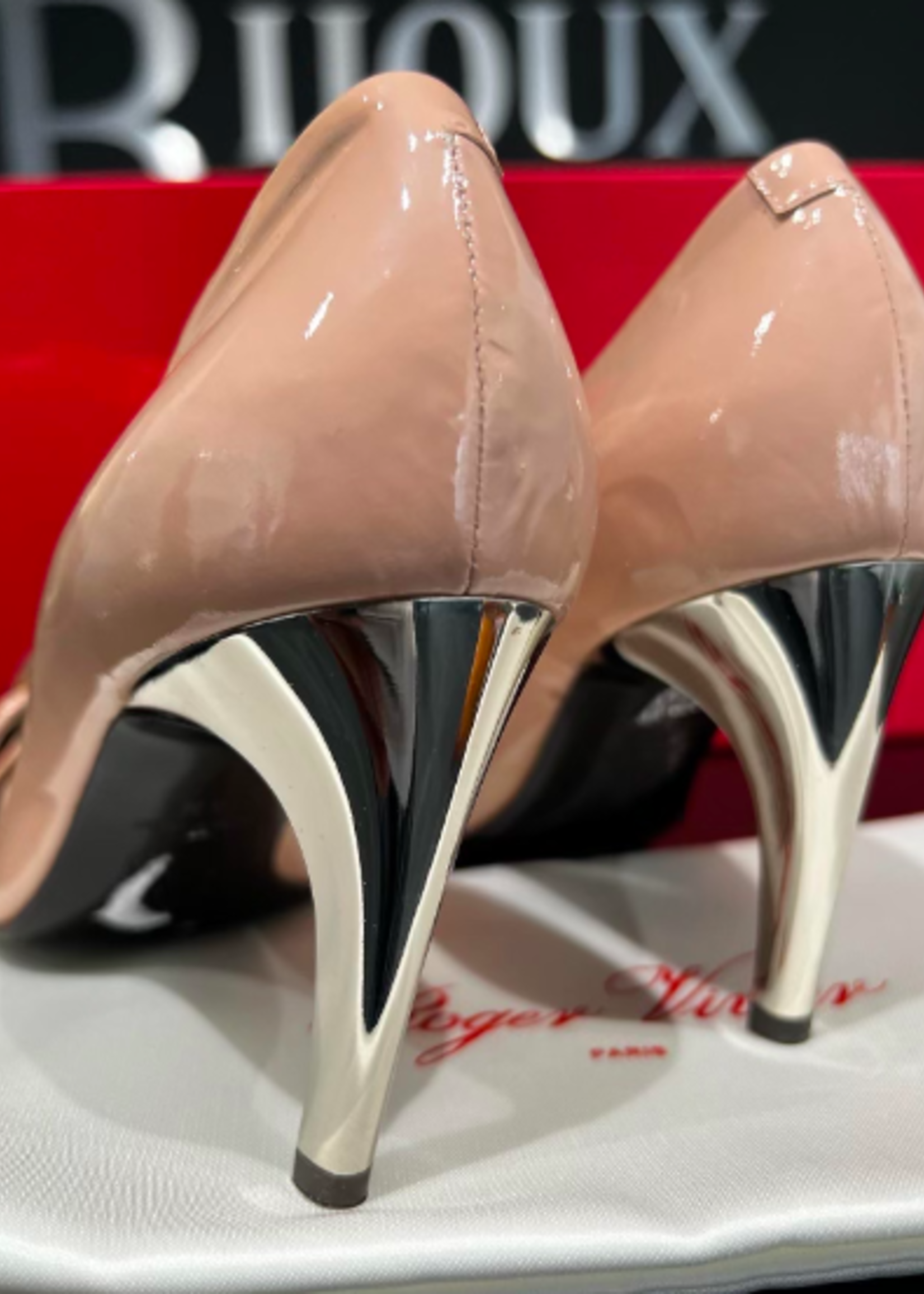 Roger Vivier Roger Vivier Patent Open Toe Pumps- 36.5