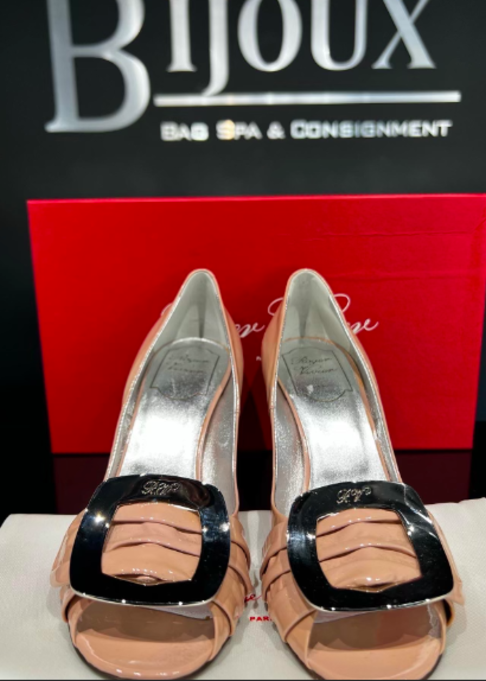 Roger Vivier Roger Vivier Patent Open Toe Pumps- 36.5