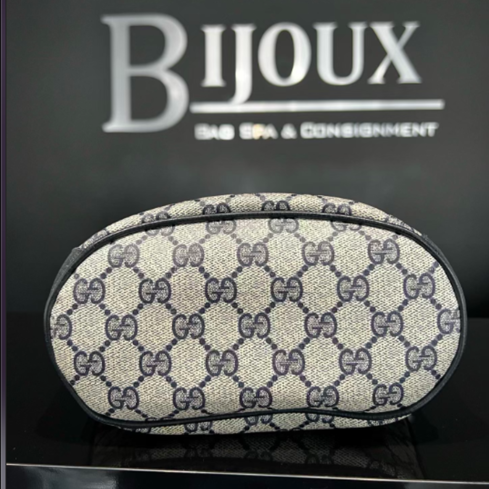 Gucci SOLD - Gucci Ophidia Blue Monogram Bucket/Crossbody