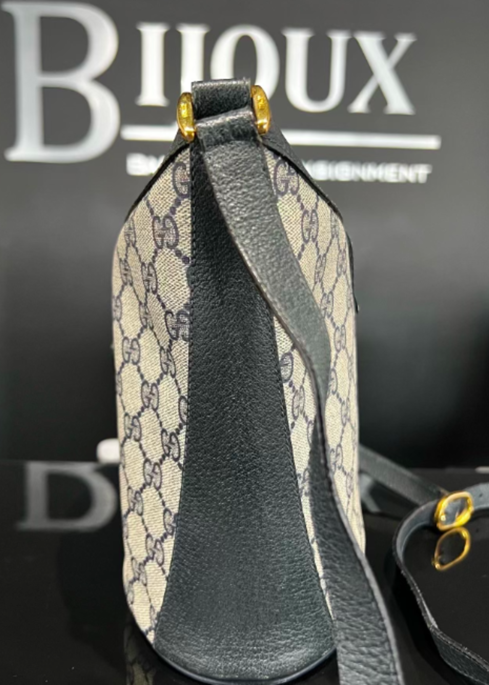 Gucci SOLD - Gucci Ophidia Blue Monogram Bucket/Crossbody