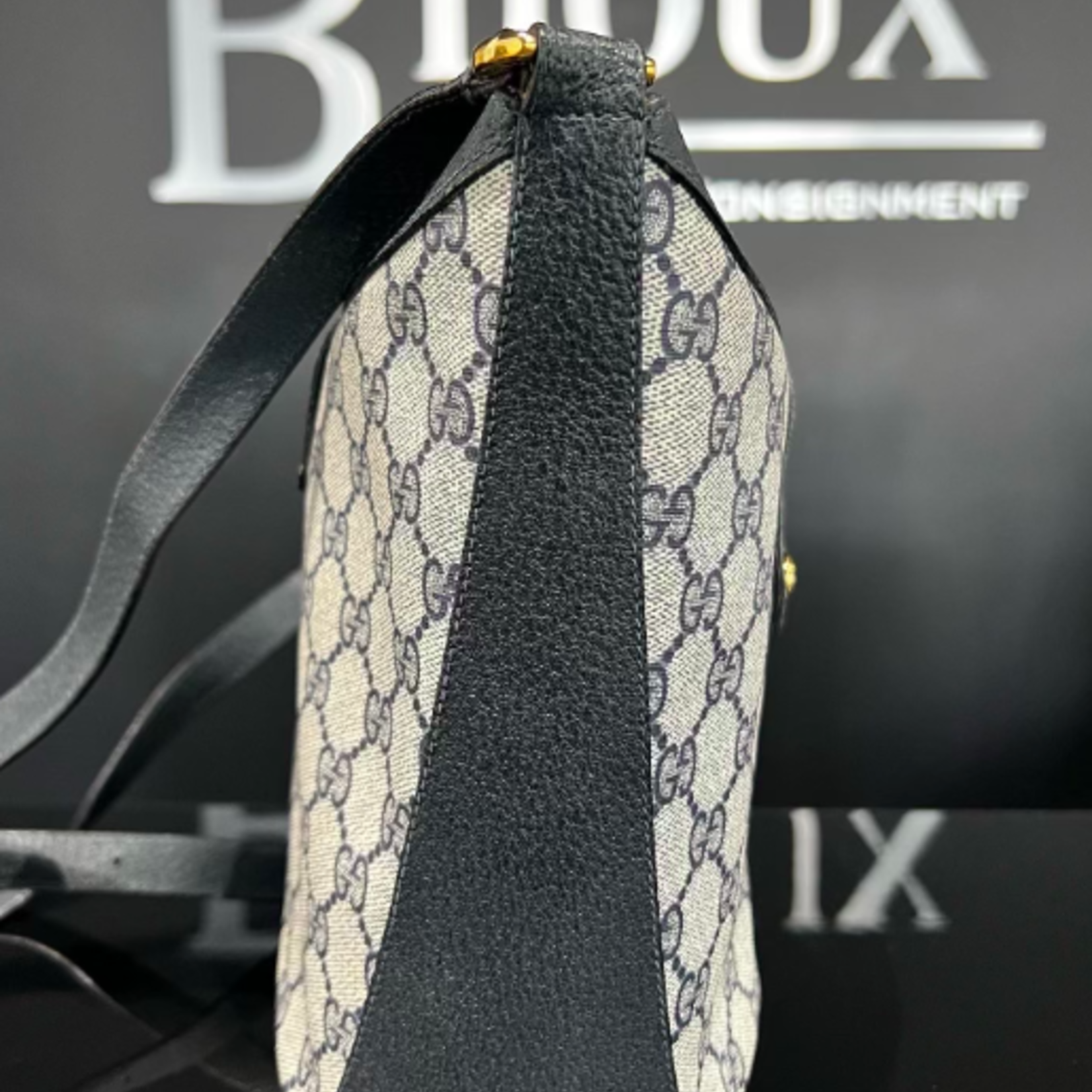 Gucci SOLD - Gucci Ophidia Blue Monogram Bucket/Crossbody