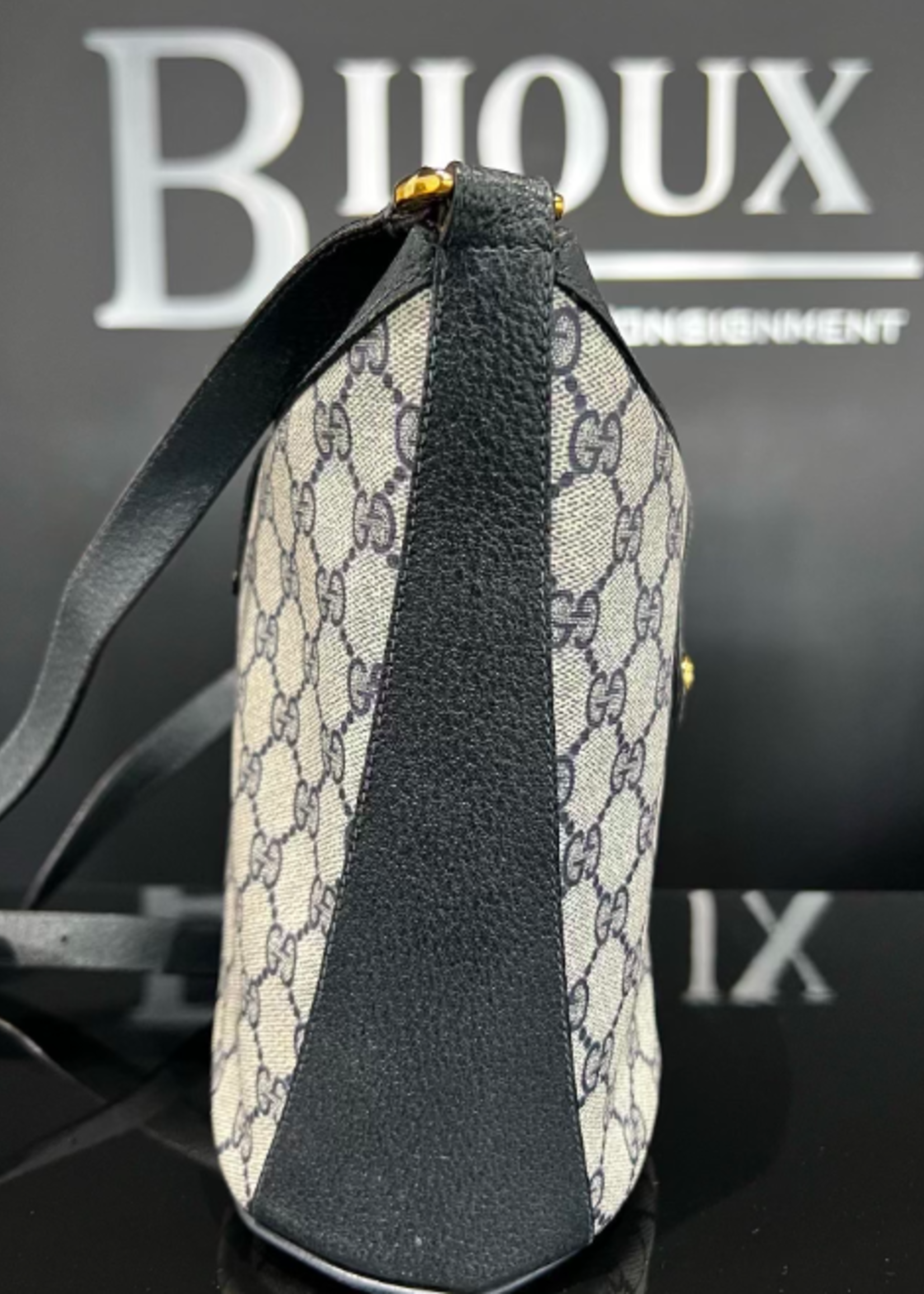 Gucci SOLD - Gucci Ophidia Blue Monogram Bucket/Crossbody