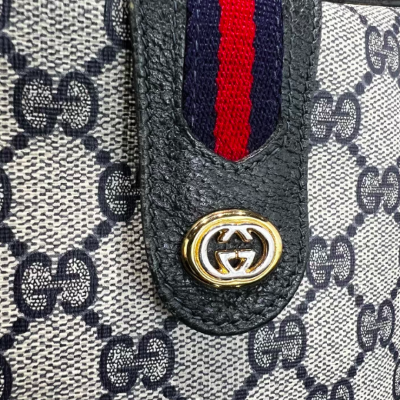 Gucci SOLD - Gucci Ophidia Blue Monogram Bucket/Crossbody