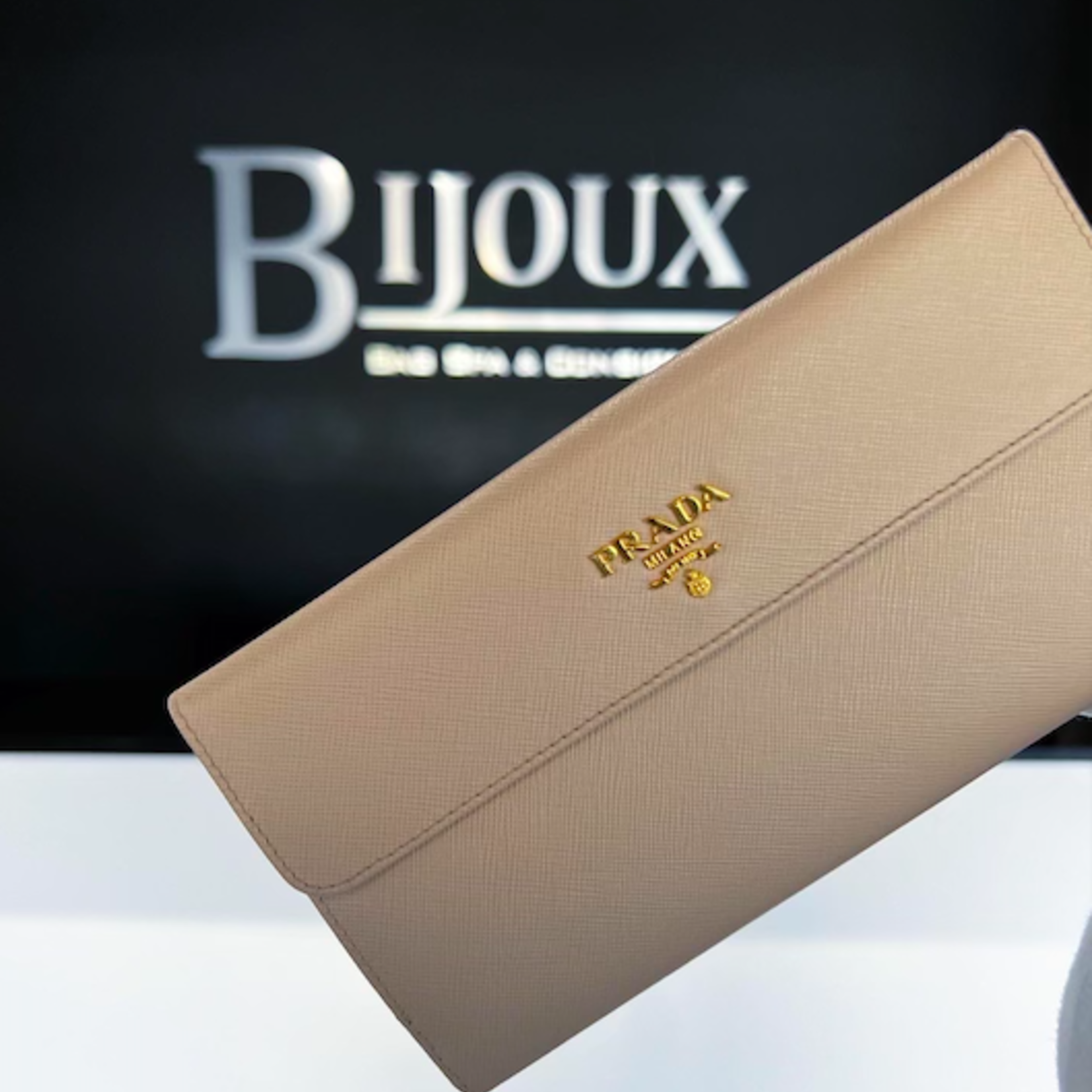 Prada SOLD - Prada Cipria Saffiano Leather Wallet